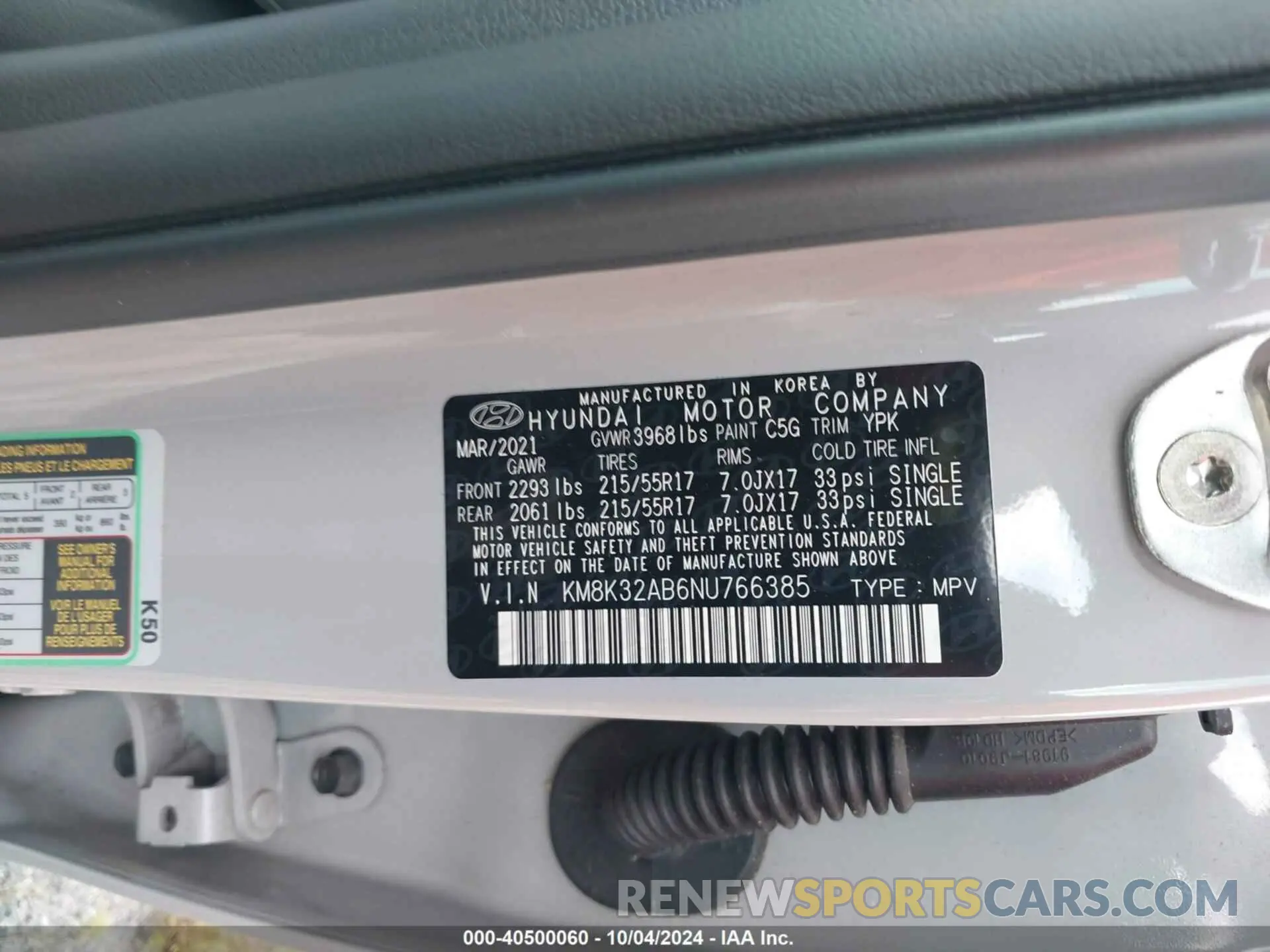 9 Photograph of a damaged car KM8K32AB6NU766385 HYUNDAI KONA 2022