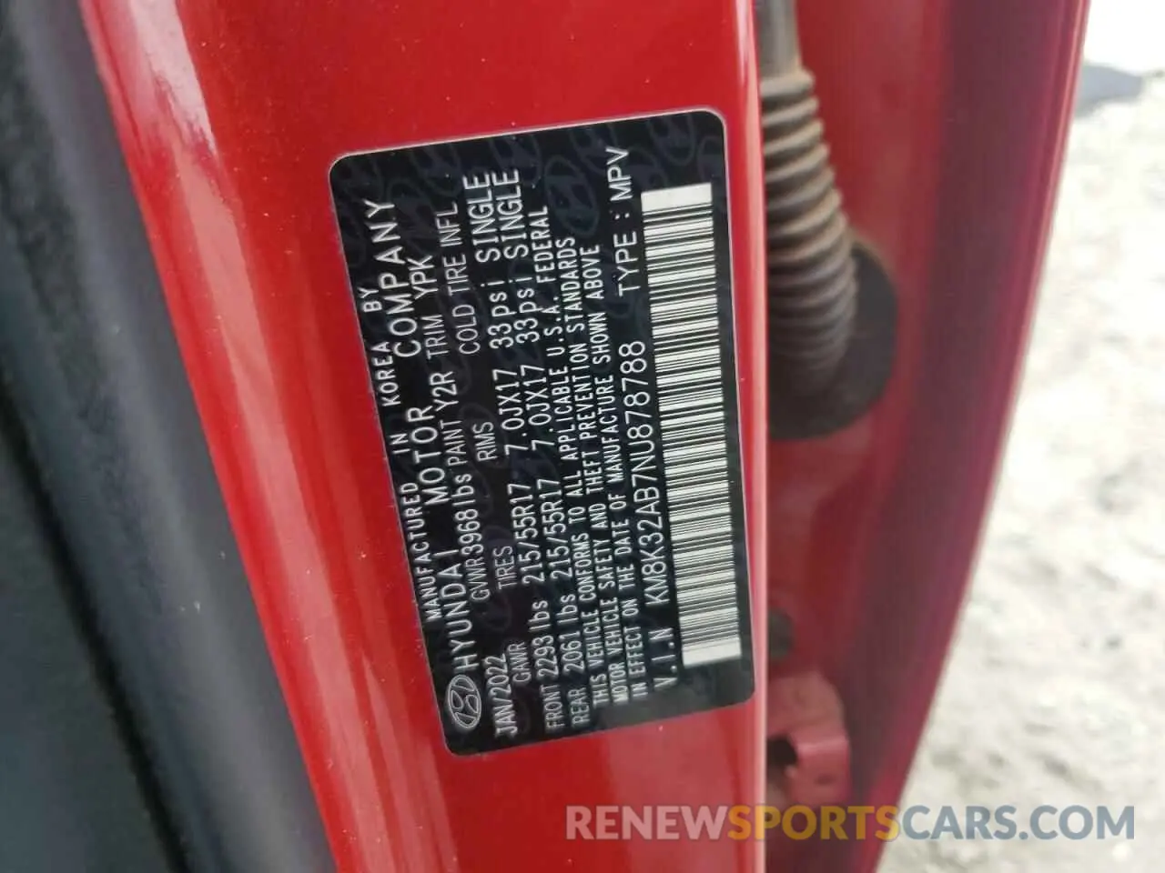 12 Photograph of a damaged car KM8K32AB7NU878788 HYUNDAI KONA 2022