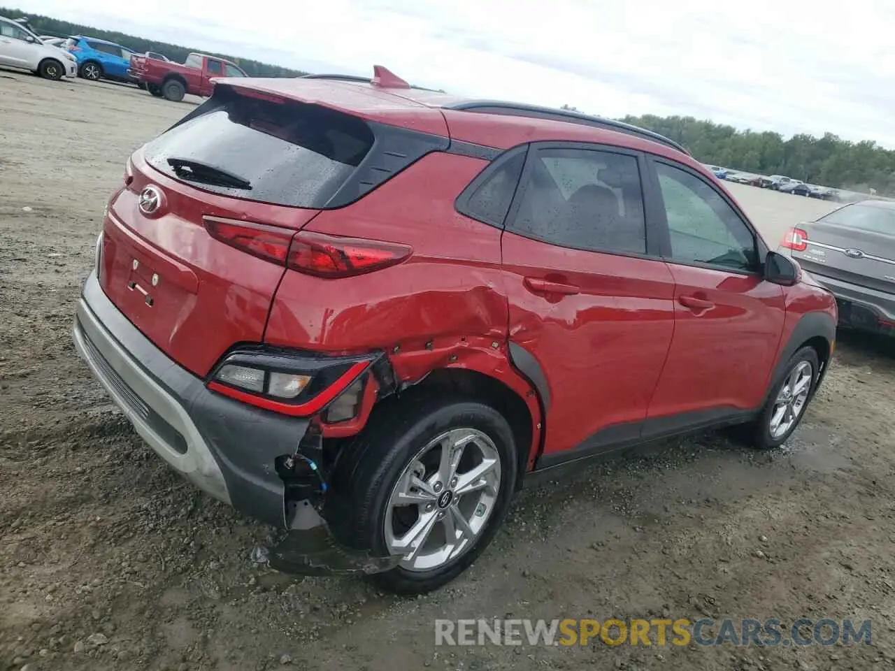 3 Photograph of a damaged car KM8K32AB7NU878788 HYUNDAI KONA 2022