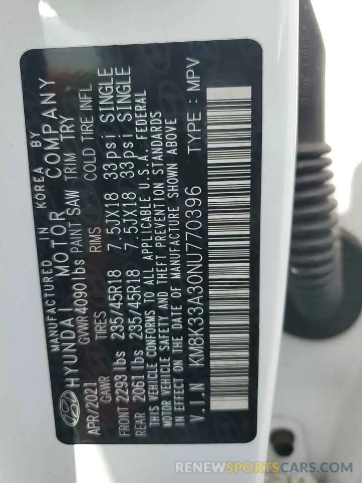 13 Photograph of a damaged car KM8K33A30NU770396 HYUNDAI KONA 2022
