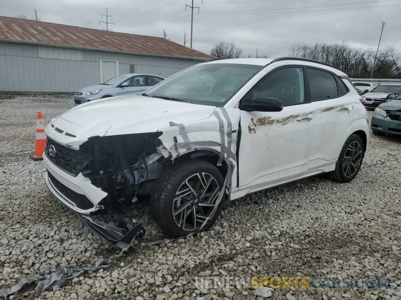 1 Photograph of a damaged car KM8K33A30NU901021 HYUNDAI KONA 2022