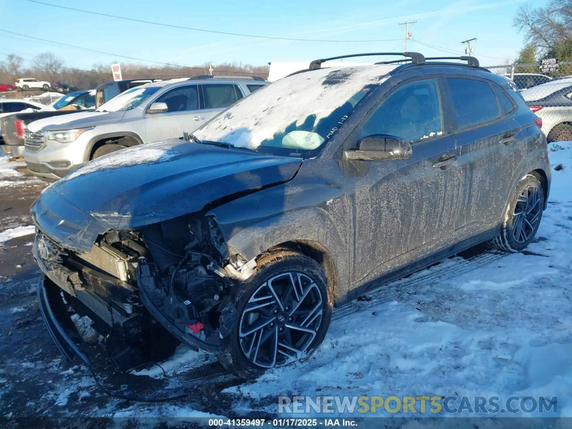 2 Photograph of a damaged car KM8K33A31NU817693 HYUNDAI KONA 2022