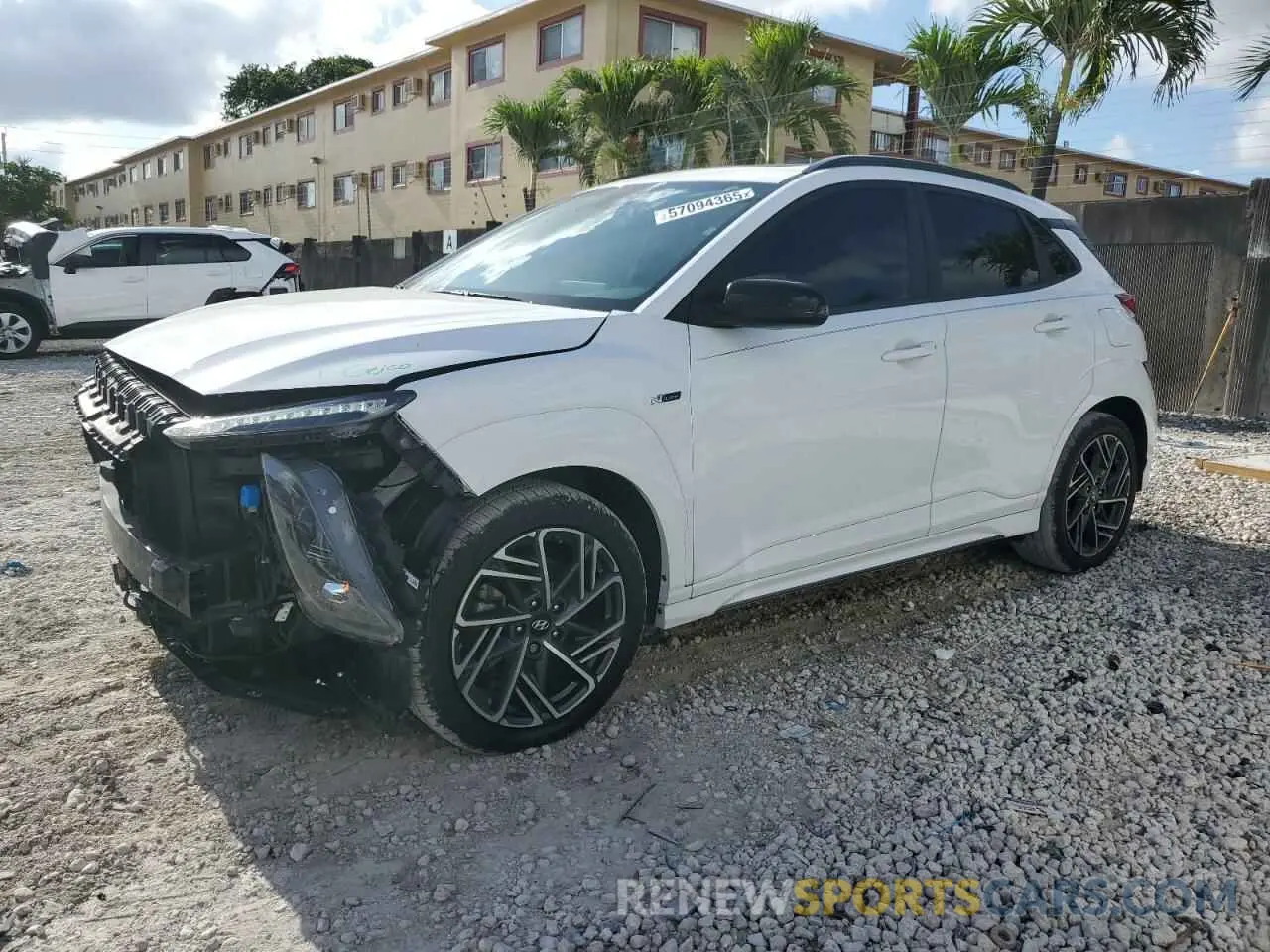 1 Photograph of a damaged car KM8K33A33NU867480 HYUNDAI KONA 2022