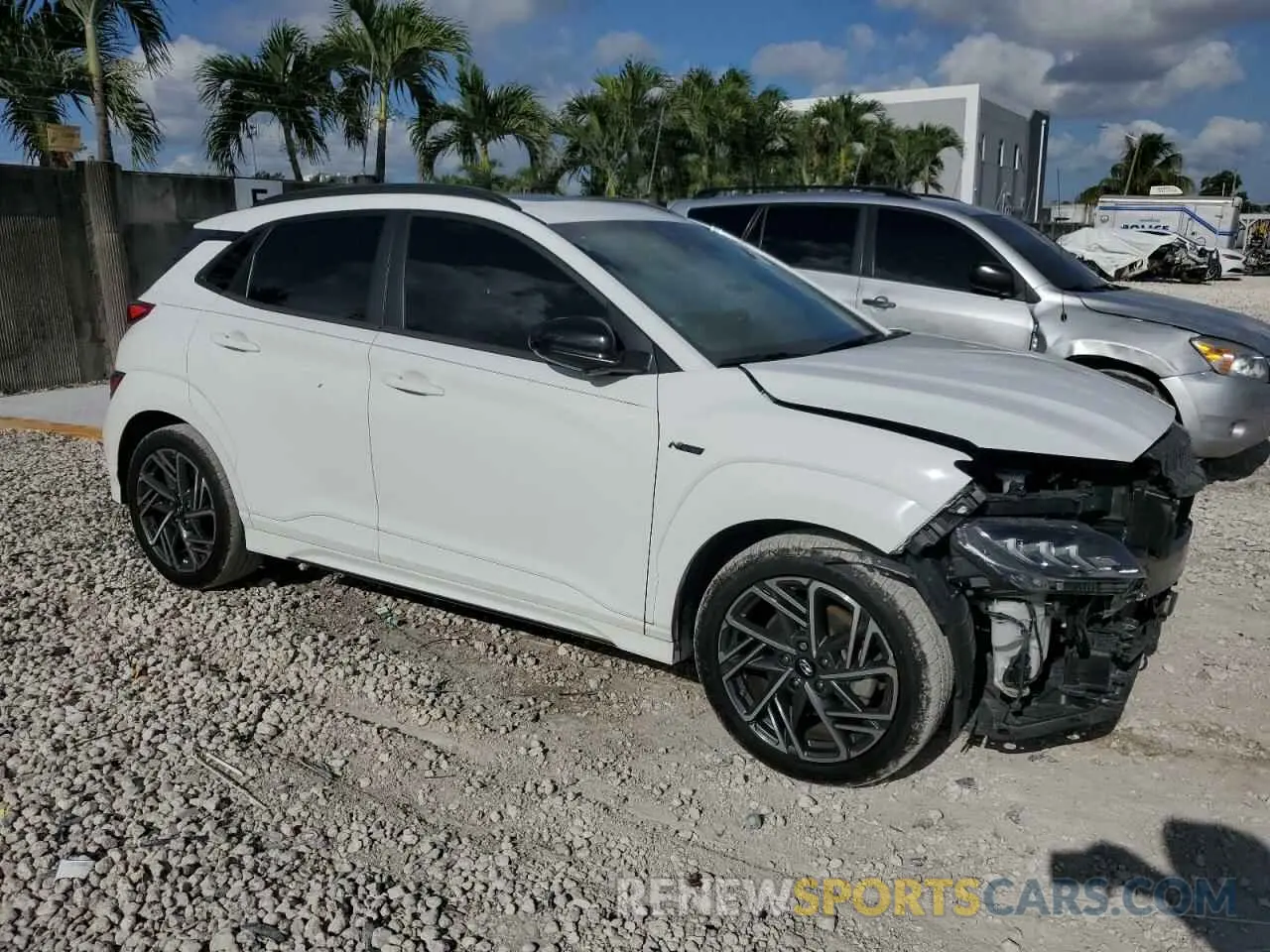 4 Photograph of a damaged car KM8K33A33NU867480 HYUNDAI KONA 2022