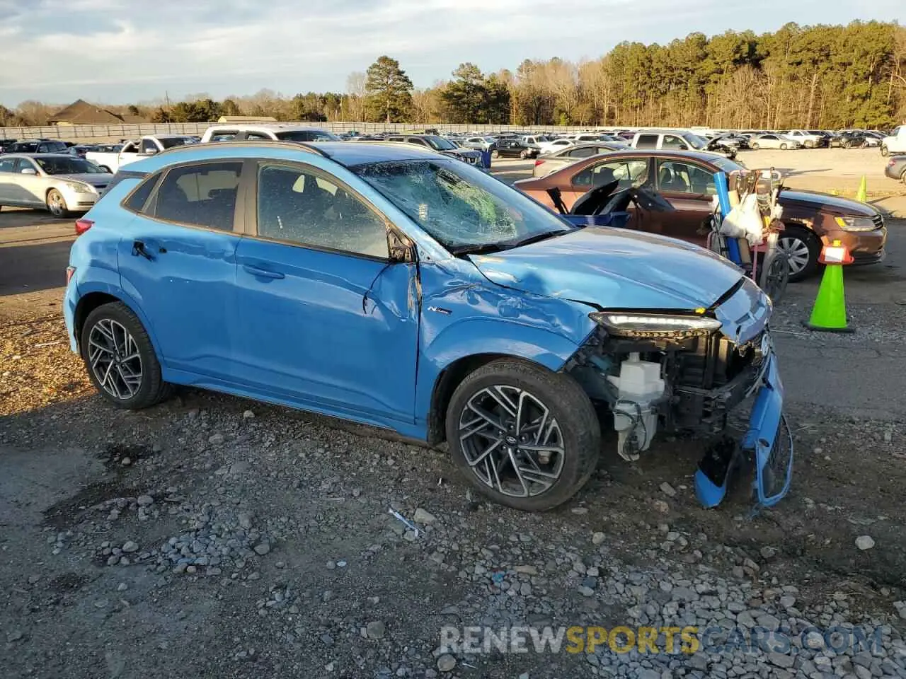 4 Photograph of a damaged car KM8K33A36NU917563 HYUNDAI KONA 2022