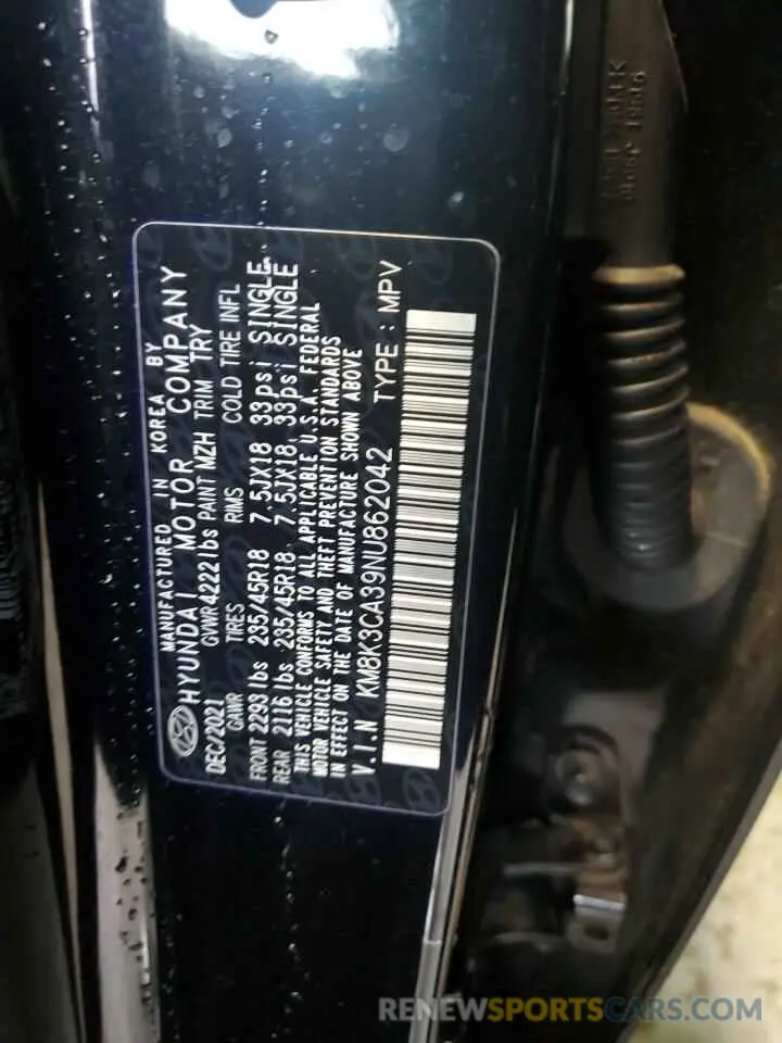 13 Photograph of a damaged car KM8K3CA39NU862042 HYUNDAI KONA 2022