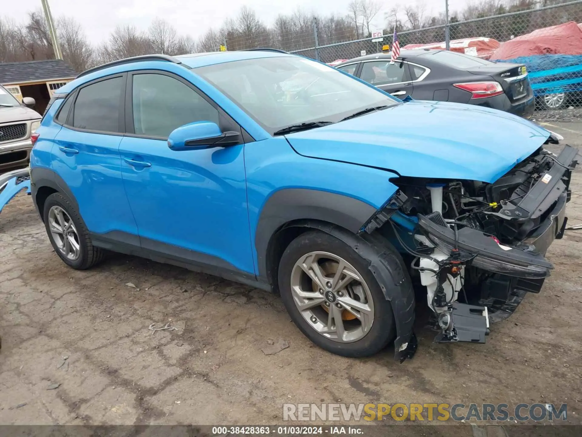 1 Photograph of a damaged car KM8K3CAB1NU762587 HYUNDAI KONA 2022
