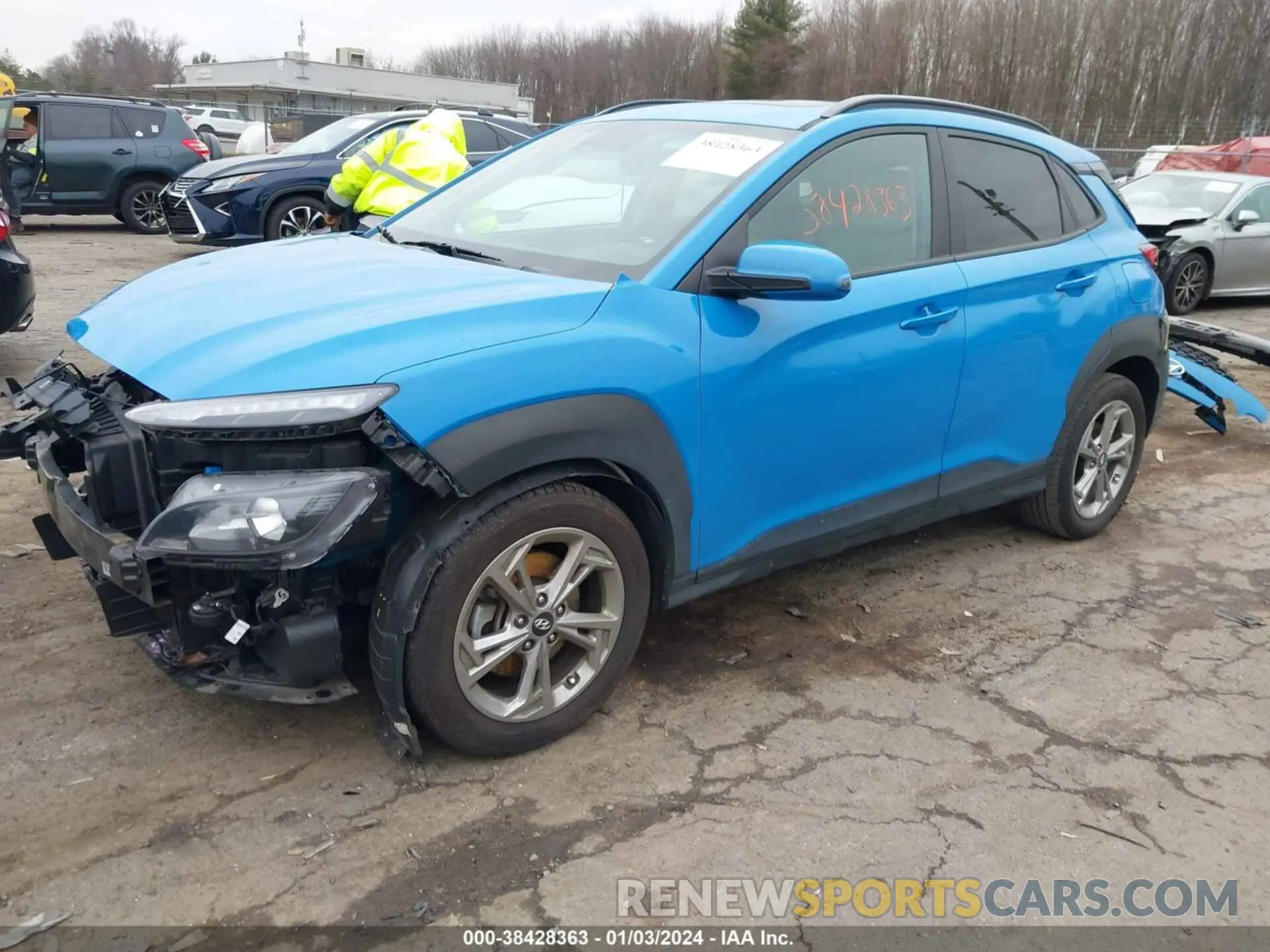 2 Photograph of a damaged car KM8K3CAB1NU762587 HYUNDAI KONA 2022