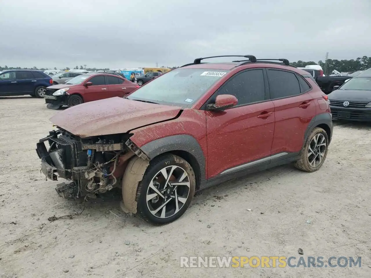 1 Photograph of a damaged car KM8K53A33NU843271 HYUNDAI KONA 2022