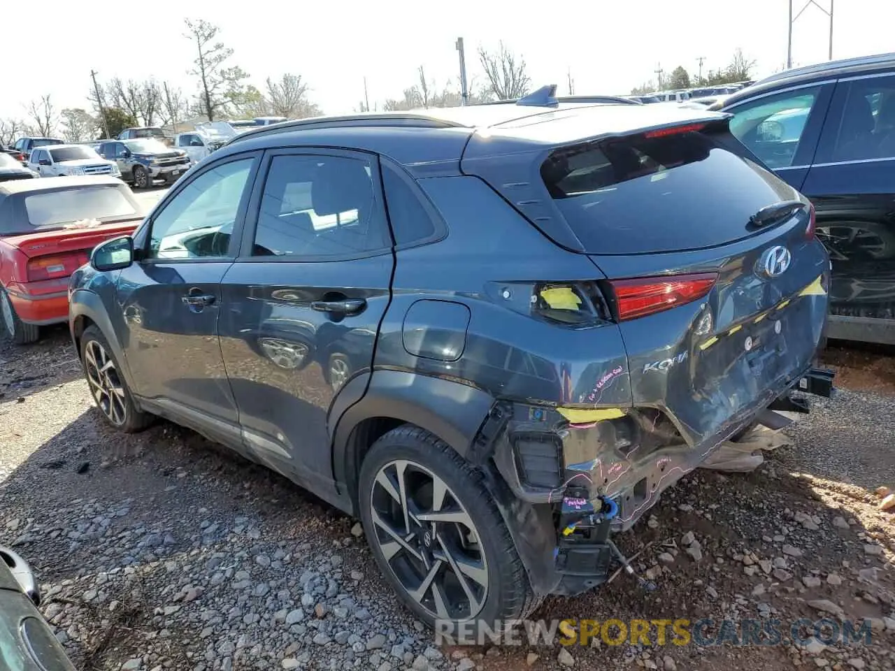 2 Photograph of a damaged car KM8K53A33NU923010 HYUNDAI KONA 2022