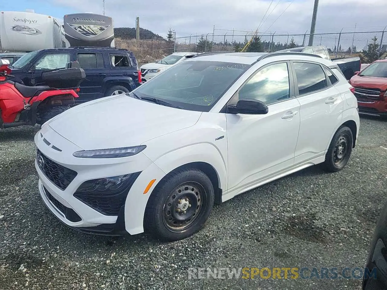 1 Photograph of a damaged car KM8K5CA36NU799153 HYUNDAI KONA 2022