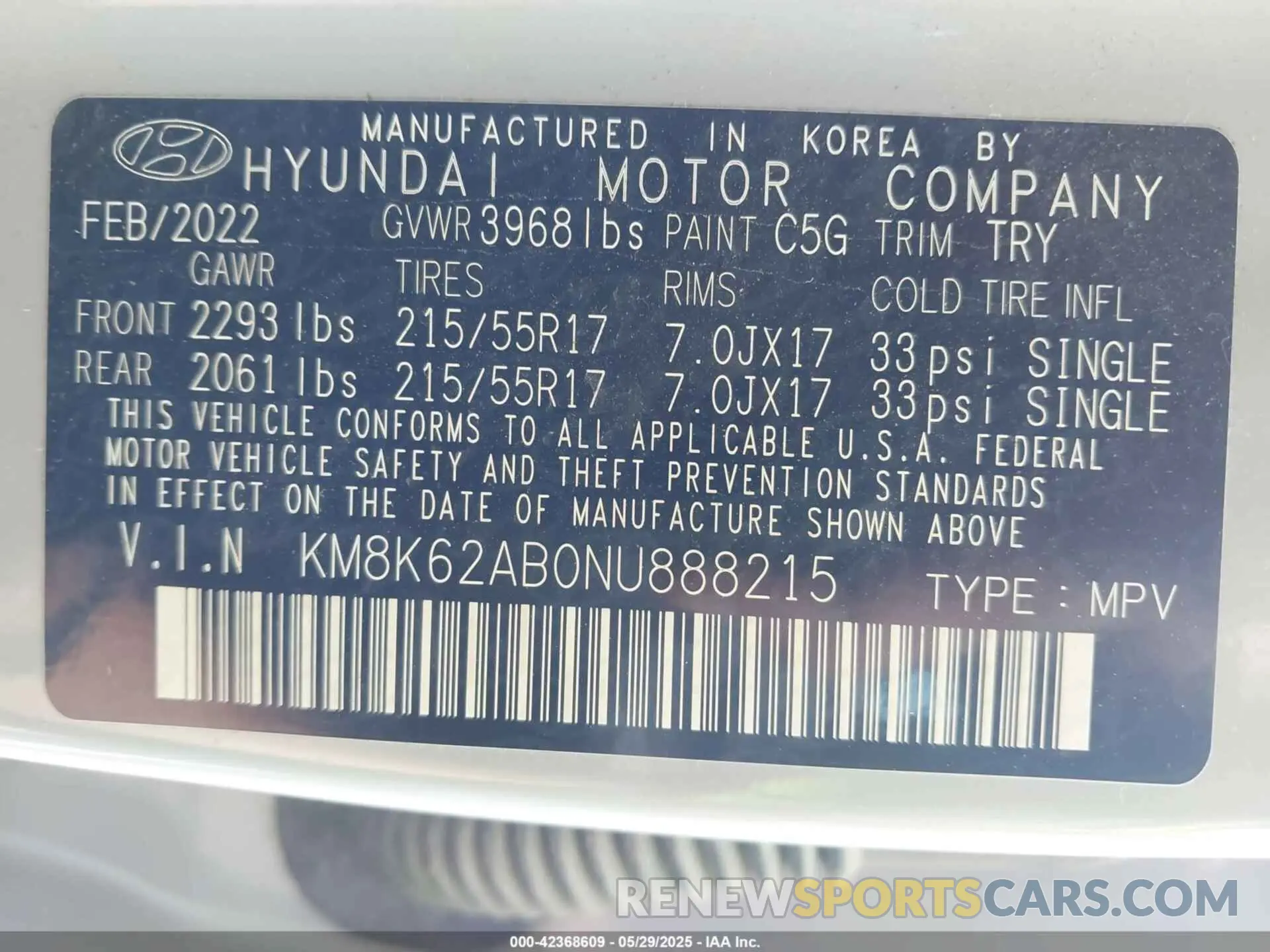 9 Photograph of a damaged car KM8K62AB0NU888215 HYUNDAI KONA 2022