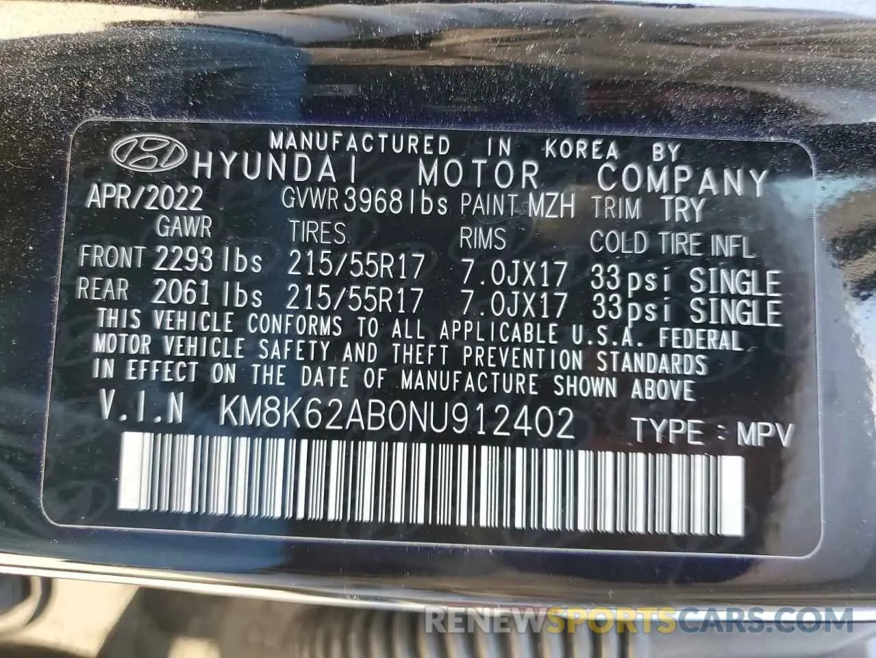 15 Photograph of a damaged car KM8K62AB0NU912402 HYUNDAI KONA 2022