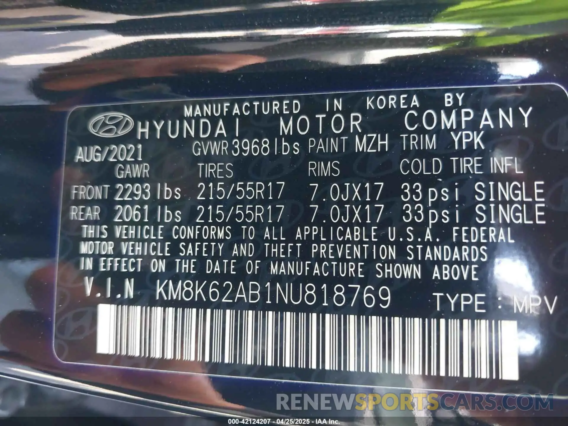 9 Photograph of a damaged car KM8K62AB1NU818769 HYUNDAI KONA 2022
