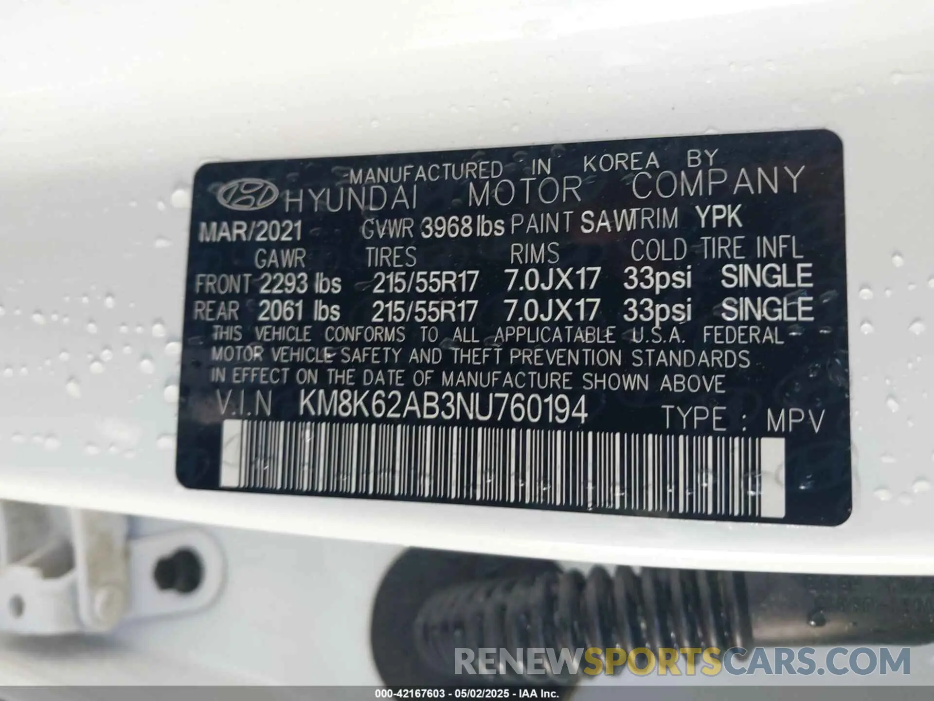 9 Photograph of a damaged car KM8K62AB3NU760194 HYUNDAI KONA 2022