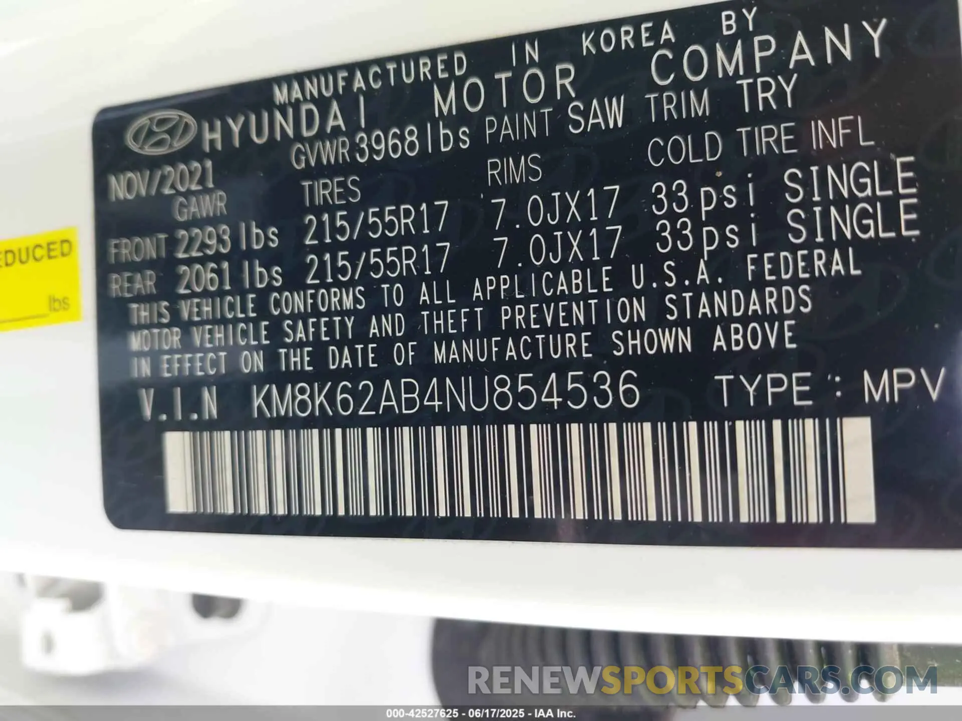 9 Photograph of a damaged car KM8K62AB4NU854536 HYUNDAI KONA 2022