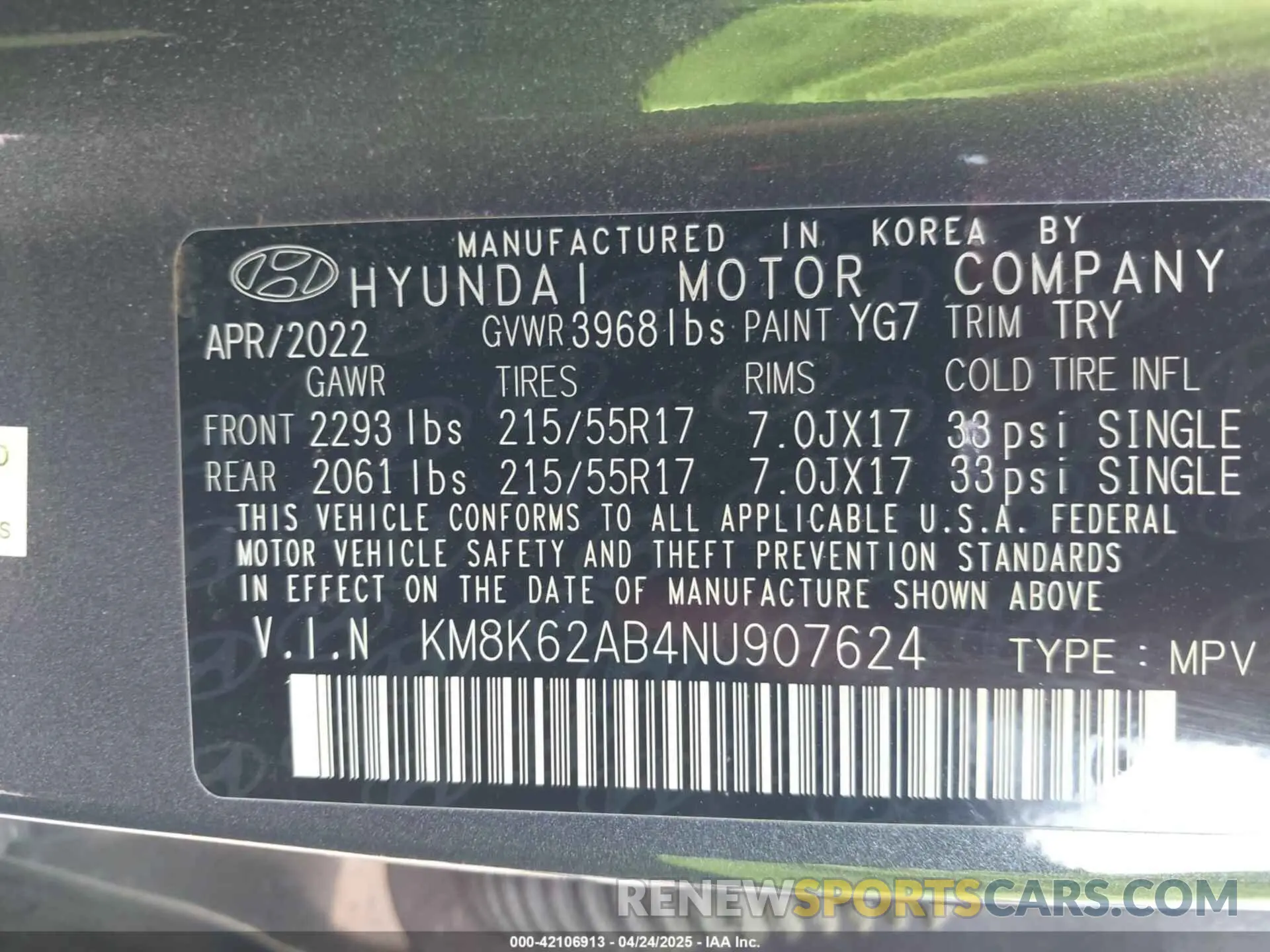 9 Photograph of a damaged car KM8K62AB4NU907624 HYUNDAI KONA 2022