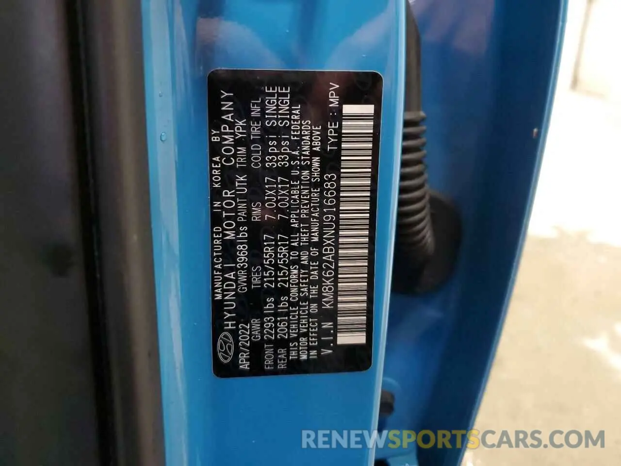 14 Photograph of a damaged car KM8K62ABXNU916683 HYUNDAI KONA 2022