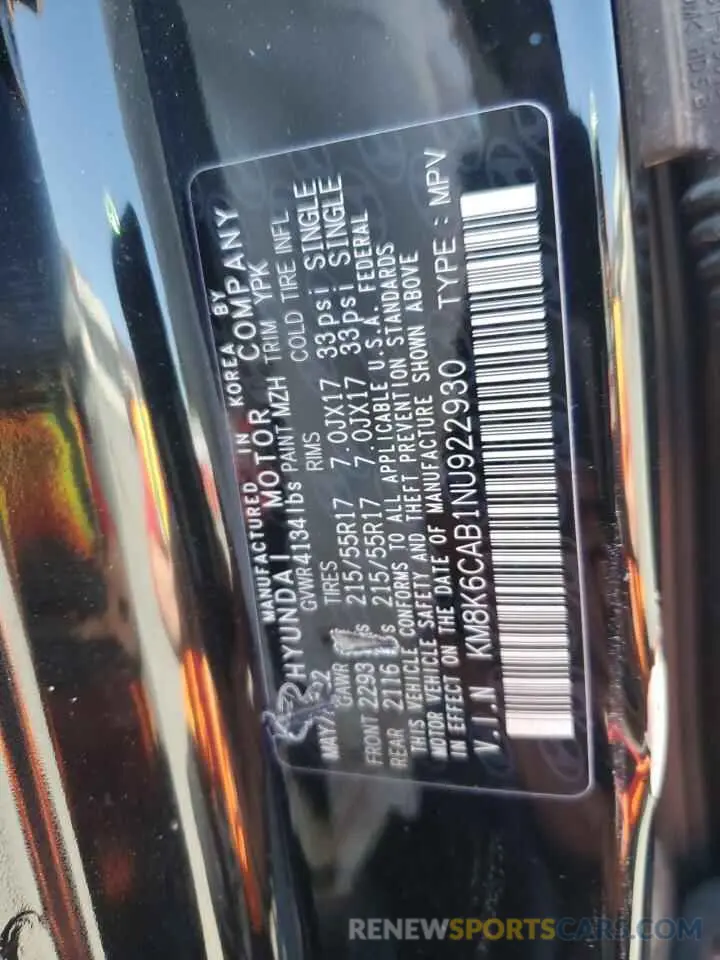 14 Photograph of a damaged car KM8K6CAB1NU922930 HYUNDAI KONA 2022