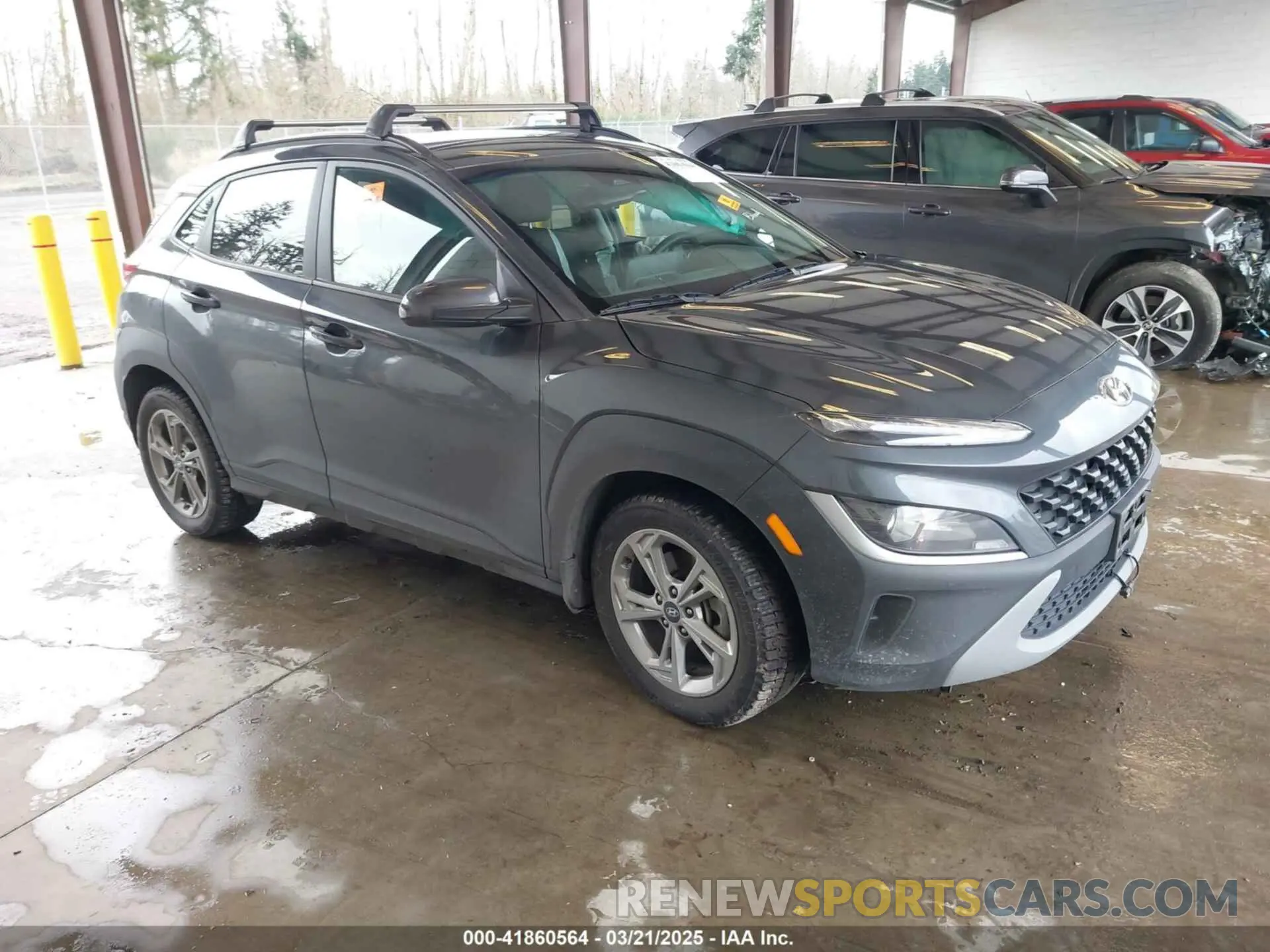1 Photograph of a damaged car KM8K6CAB2NU857411 HYUNDAI KONA 2022
