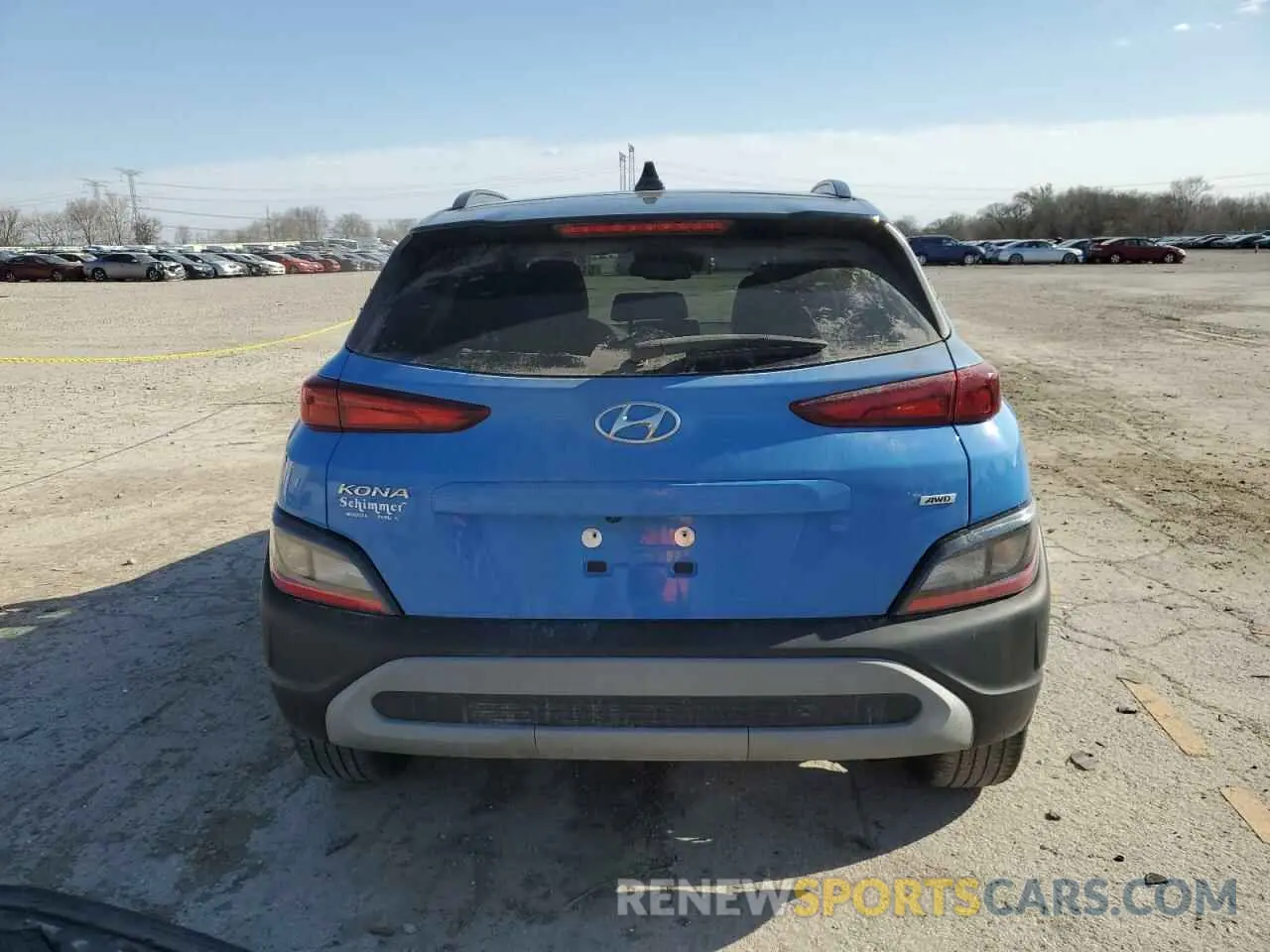 6 Photograph of a damaged car KM8K6CAB4NU847396 HYUNDAI KONA 2022