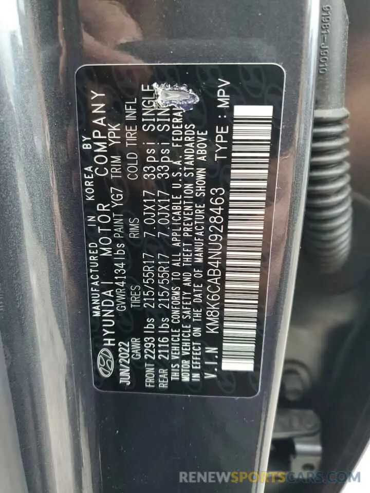 13 Photograph of a damaged car KM8K6CAB4NU928463 HYUNDAI KONA 2022