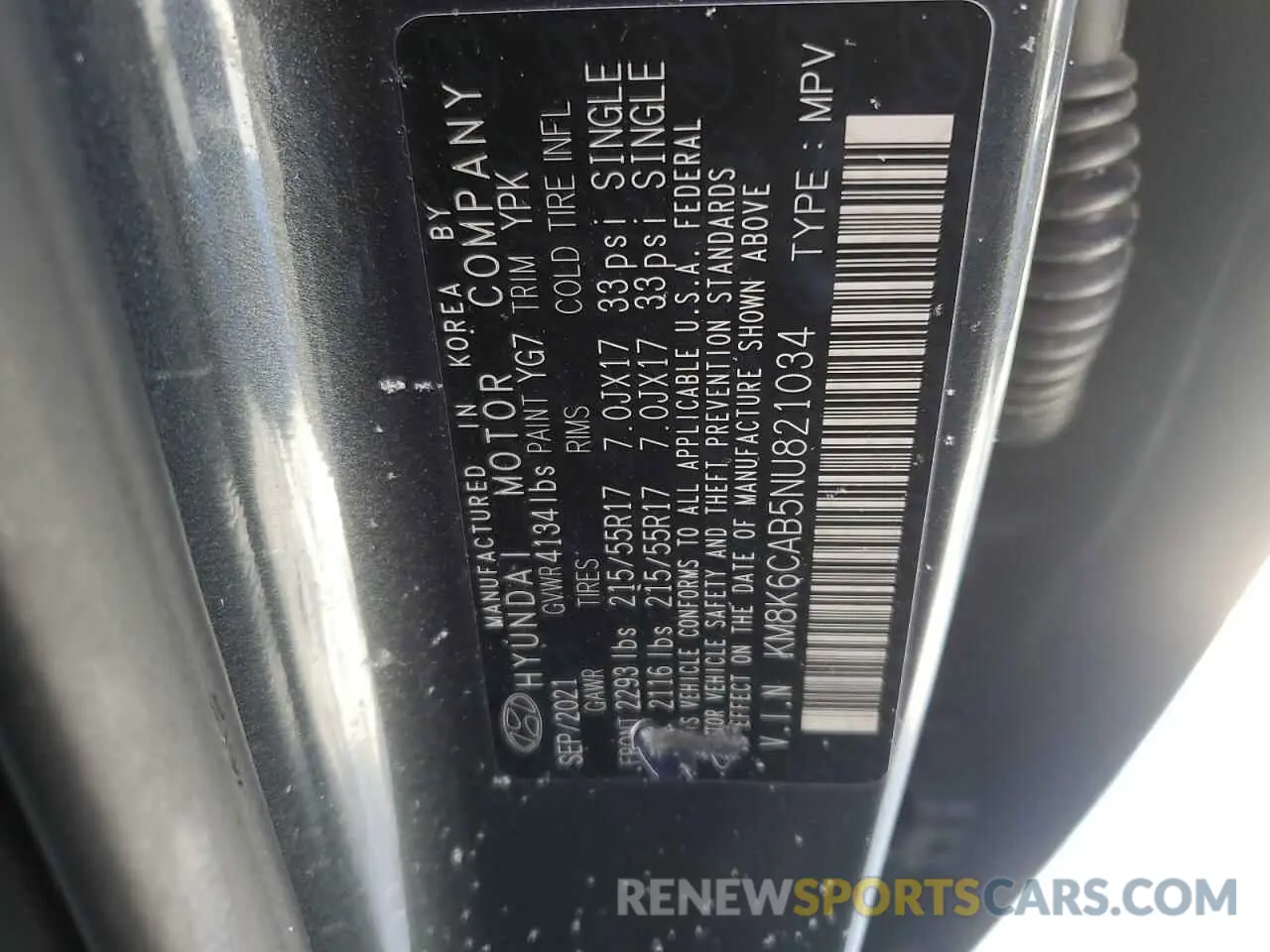 14 Photograph of a damaged car KM8K6CAB5NU821034 HYUNDAI KONA 2022