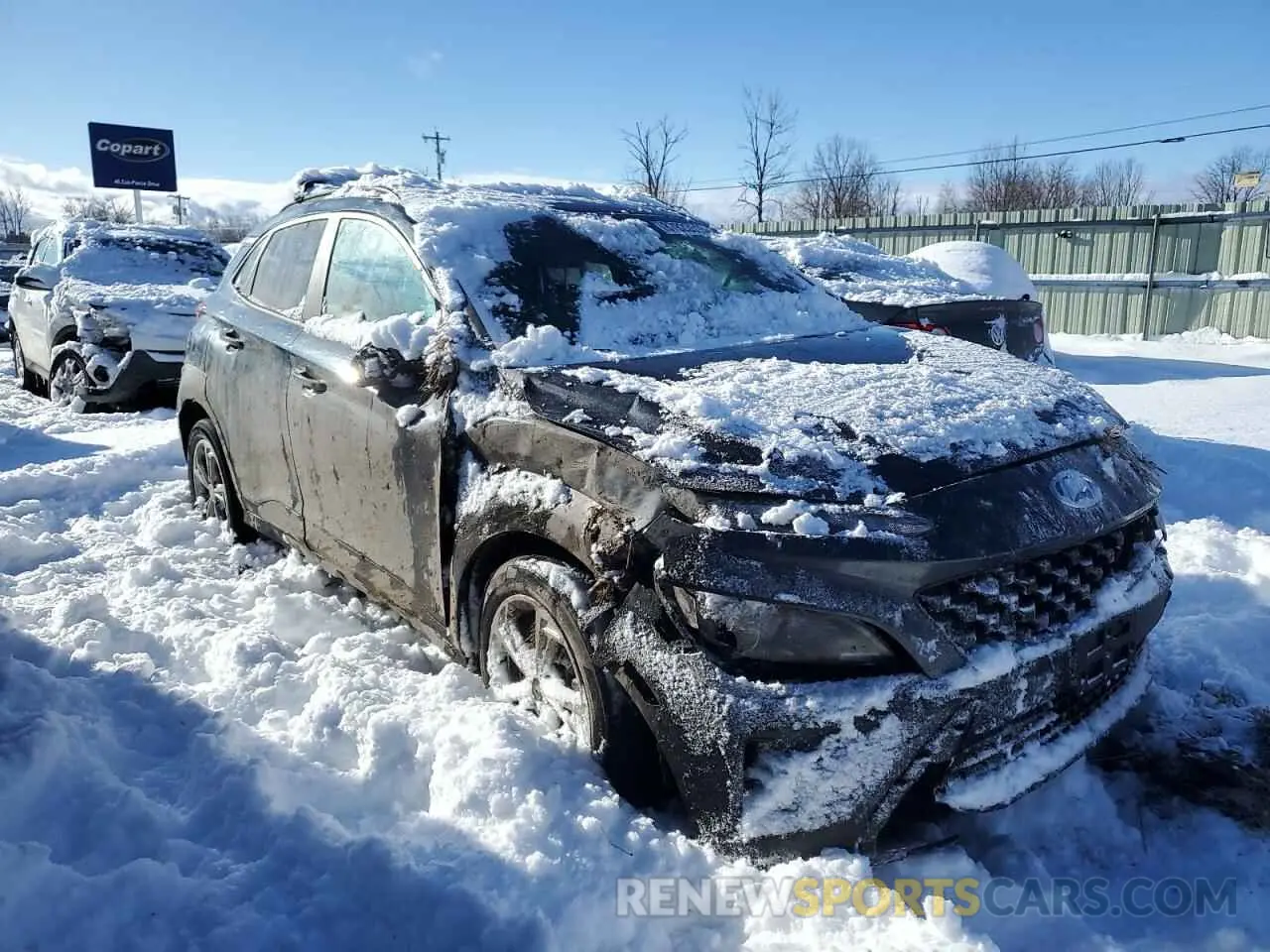 4 Photograph of a damaged car KM8K6CAB5NU821034 HYUNDAI KONA 2022