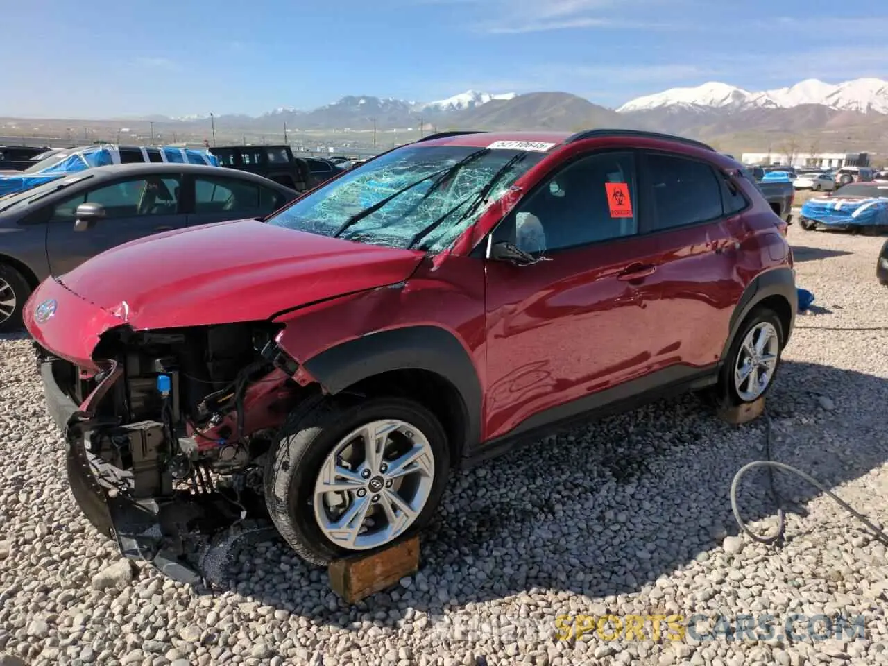 1 Photograph of a damaged car KM8K6CAB5NU889463 HYUNDAI KONA 2022
