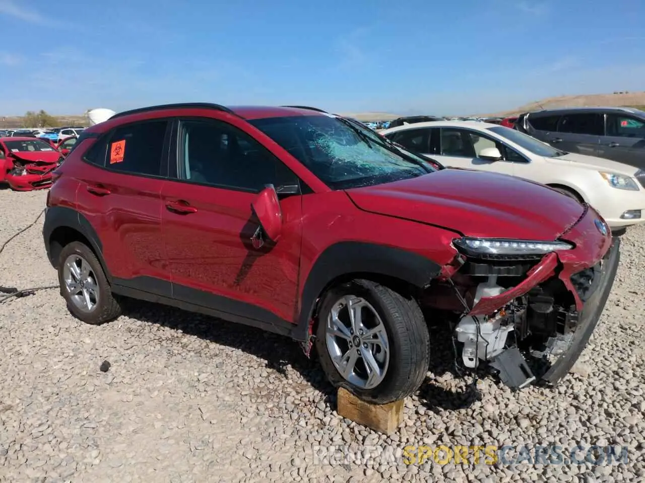 4 Photograph of a damaged car KM8K6CAB5NU889463 HYUNDAI KONA 2022