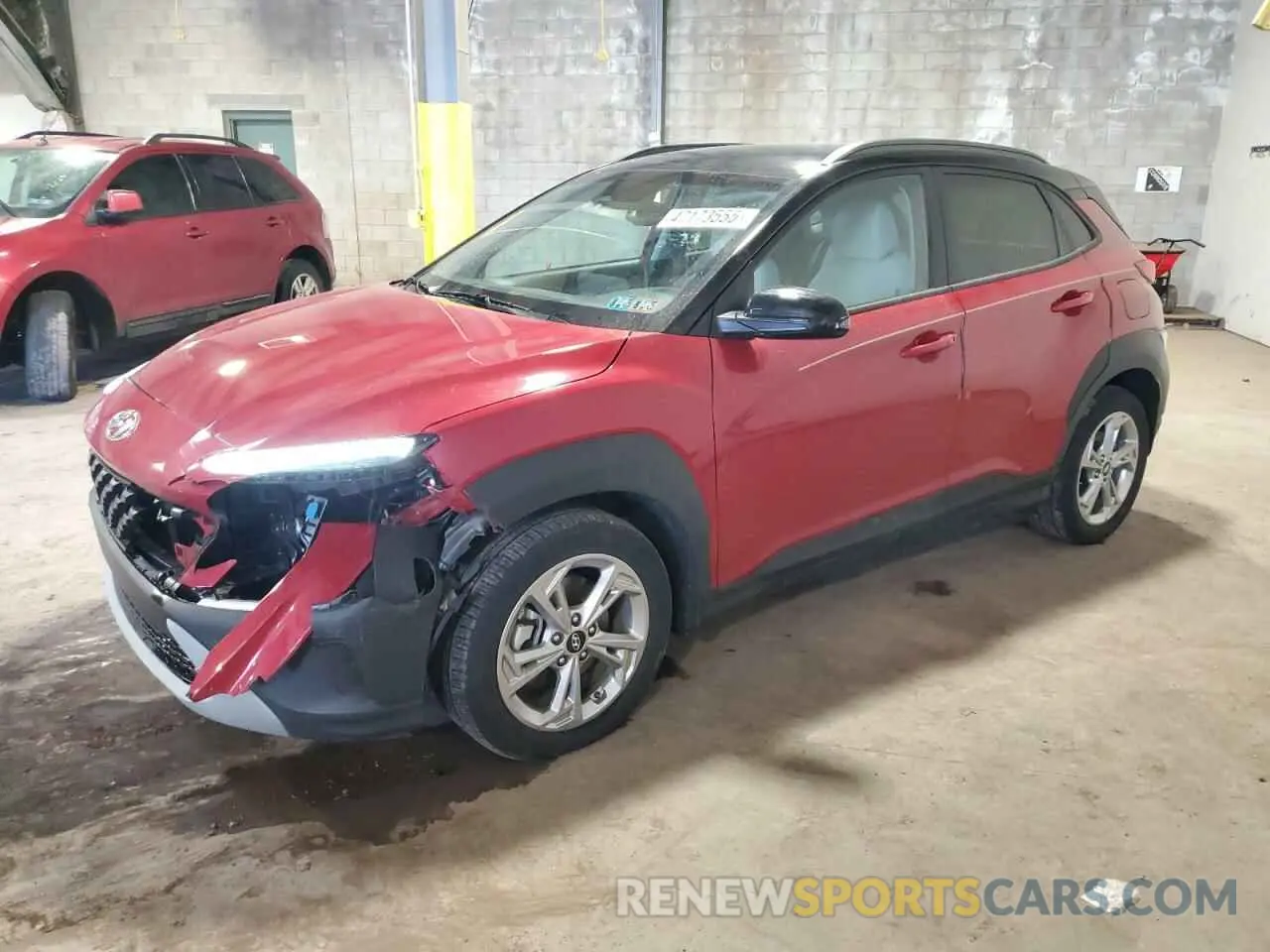 1 Photograph of a damaged car KM8K6CAB5NU920212 HYUNDAI KONA 2022