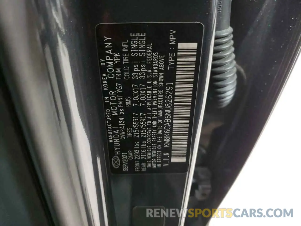 15 Photograph of a damaged car KM8K6CAB6NU826291 HYUNDAI KONA 2022