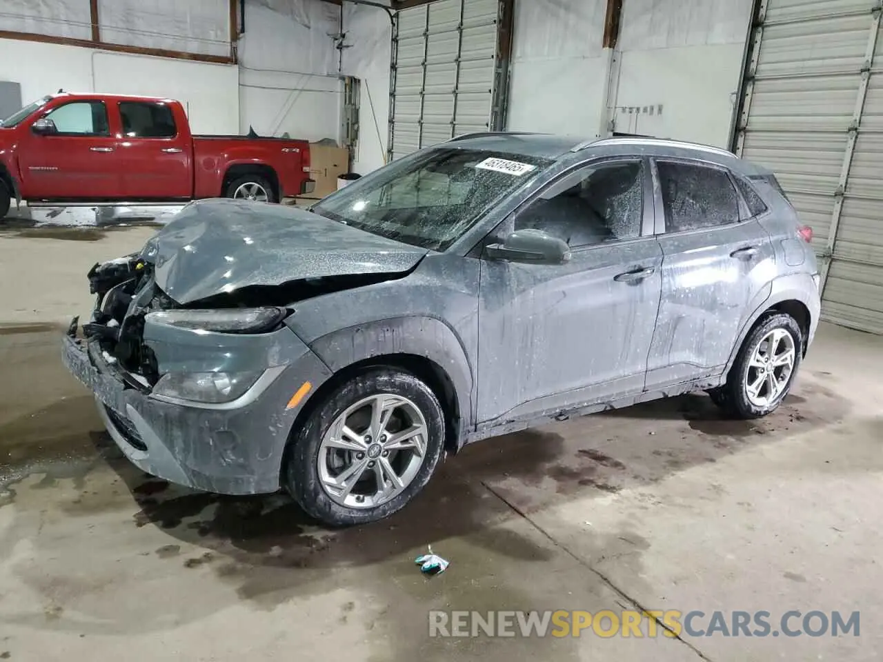 1 Photograph of a damaged car KM8K6CAB6NU828820 HYUNDAI KONA 2022