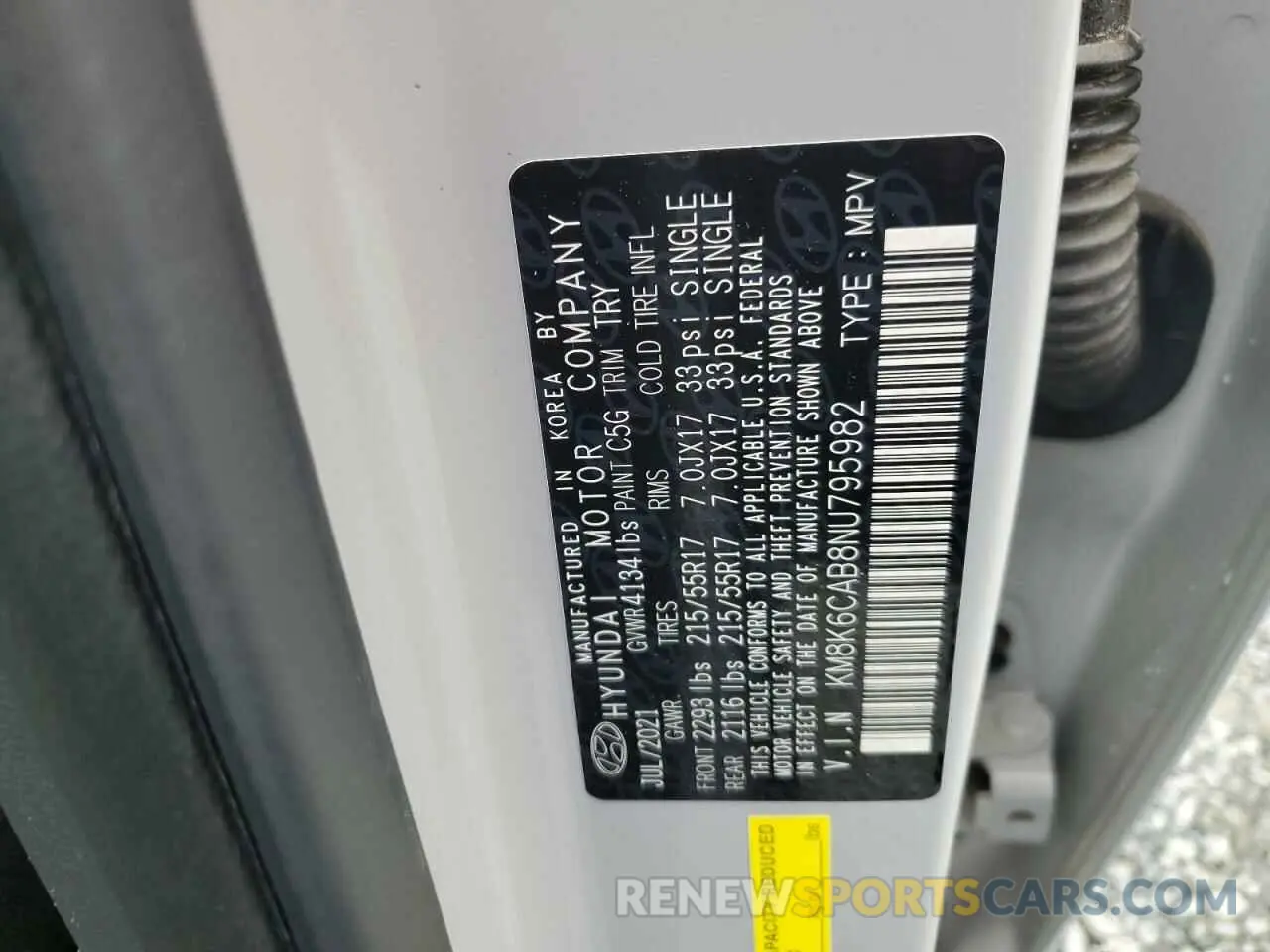 13 Photograph of a damaged car KM8K6CAB8NU795982 HYUNDAI KONA 2022
