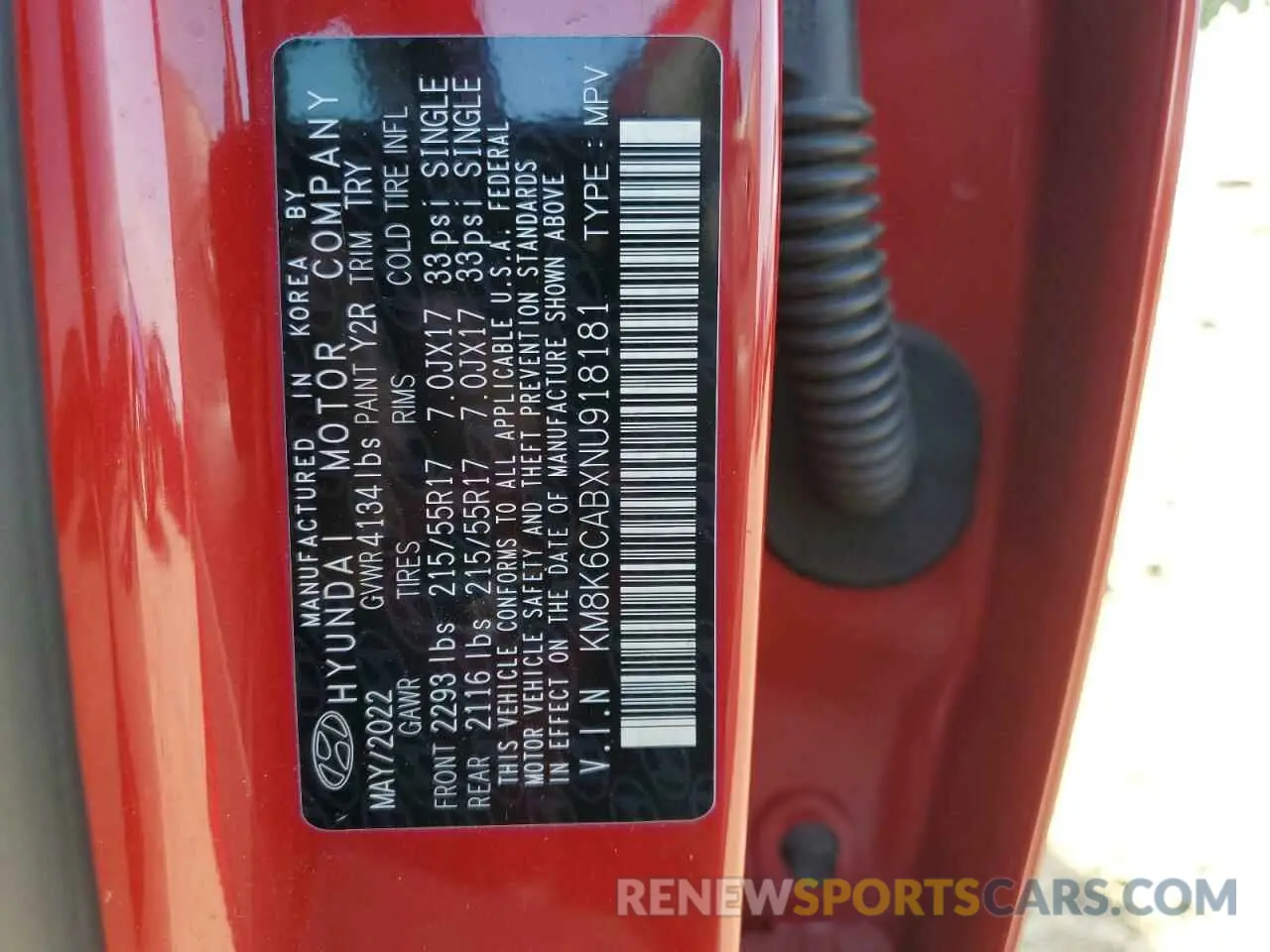 12 Photograph of a damaged car KM8K6CABXNU918181 HYUNDAI KONA 2022