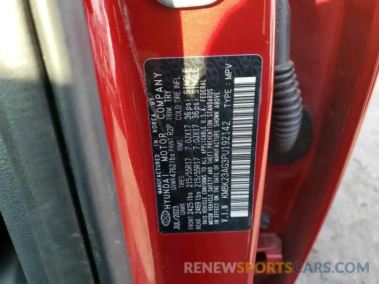 12 Photograph of a damaged car KM8K23AG3PU192142 HYUNDAI KONA 2023