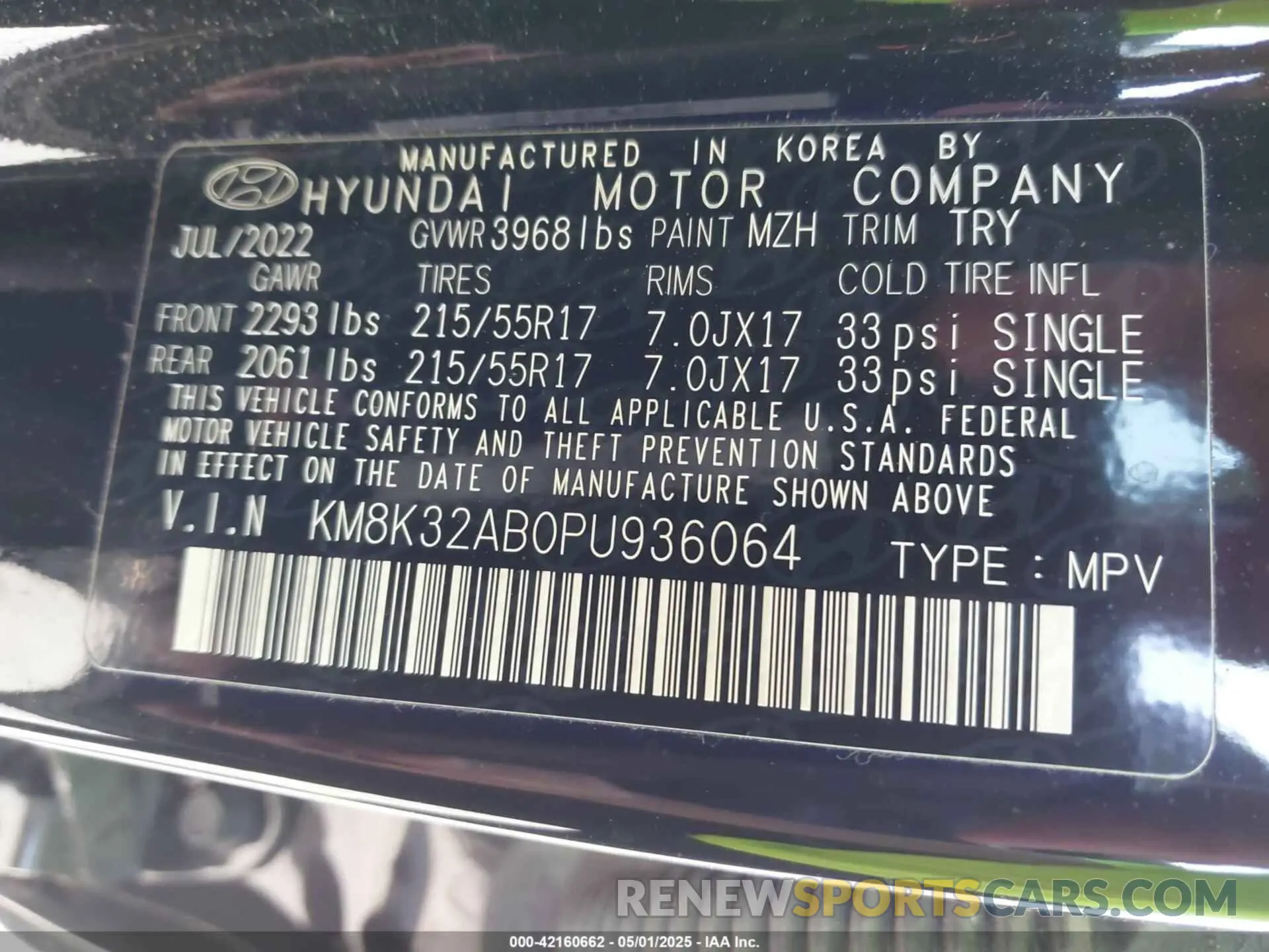 9 Photograph of a damaged car KM8K32AB0PU936064 HYUNDAI KONA 2023