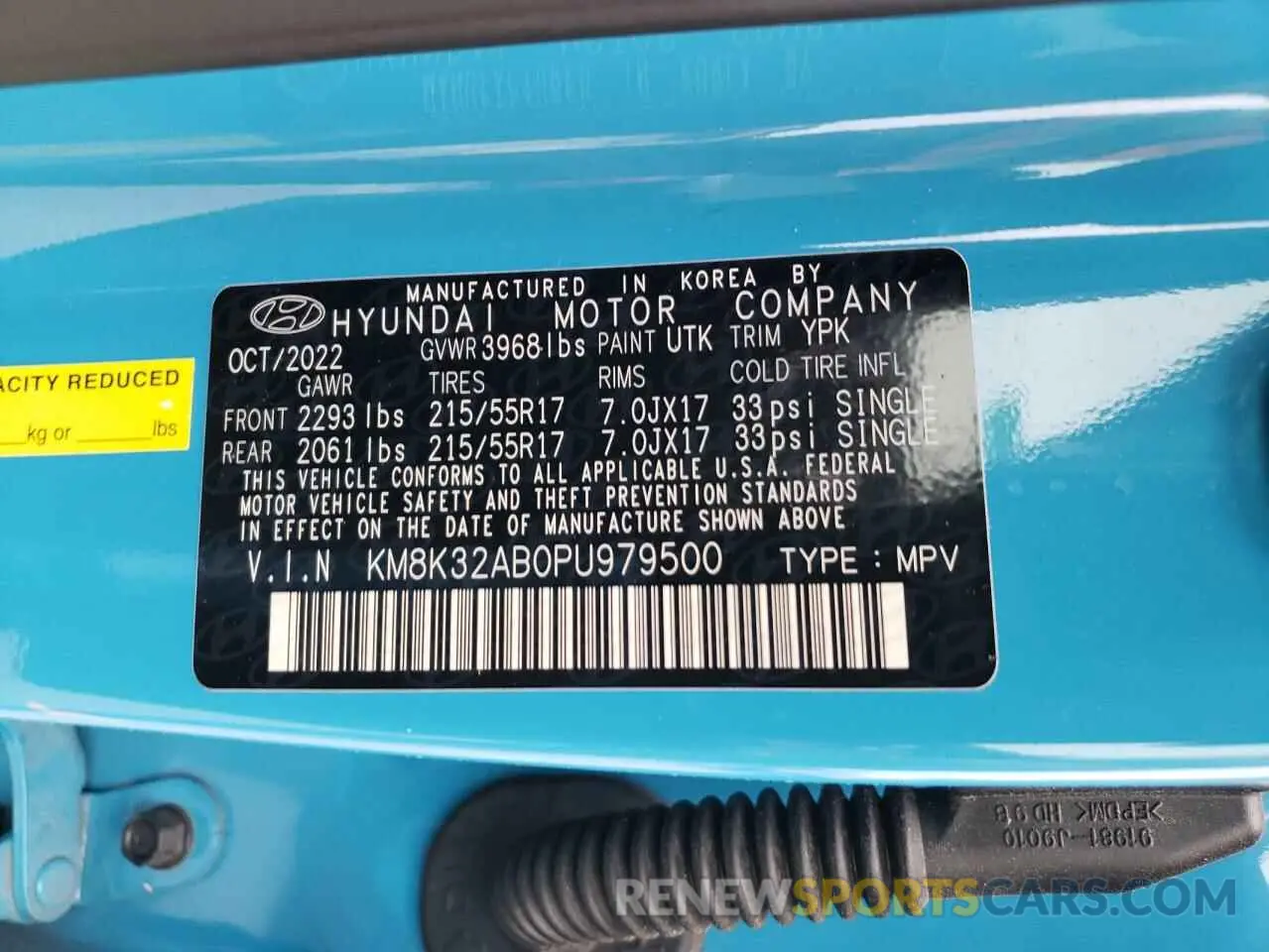12 Photograph of a damaged car KM8K32AB0PU979500 HYUNDAI KONA 2023