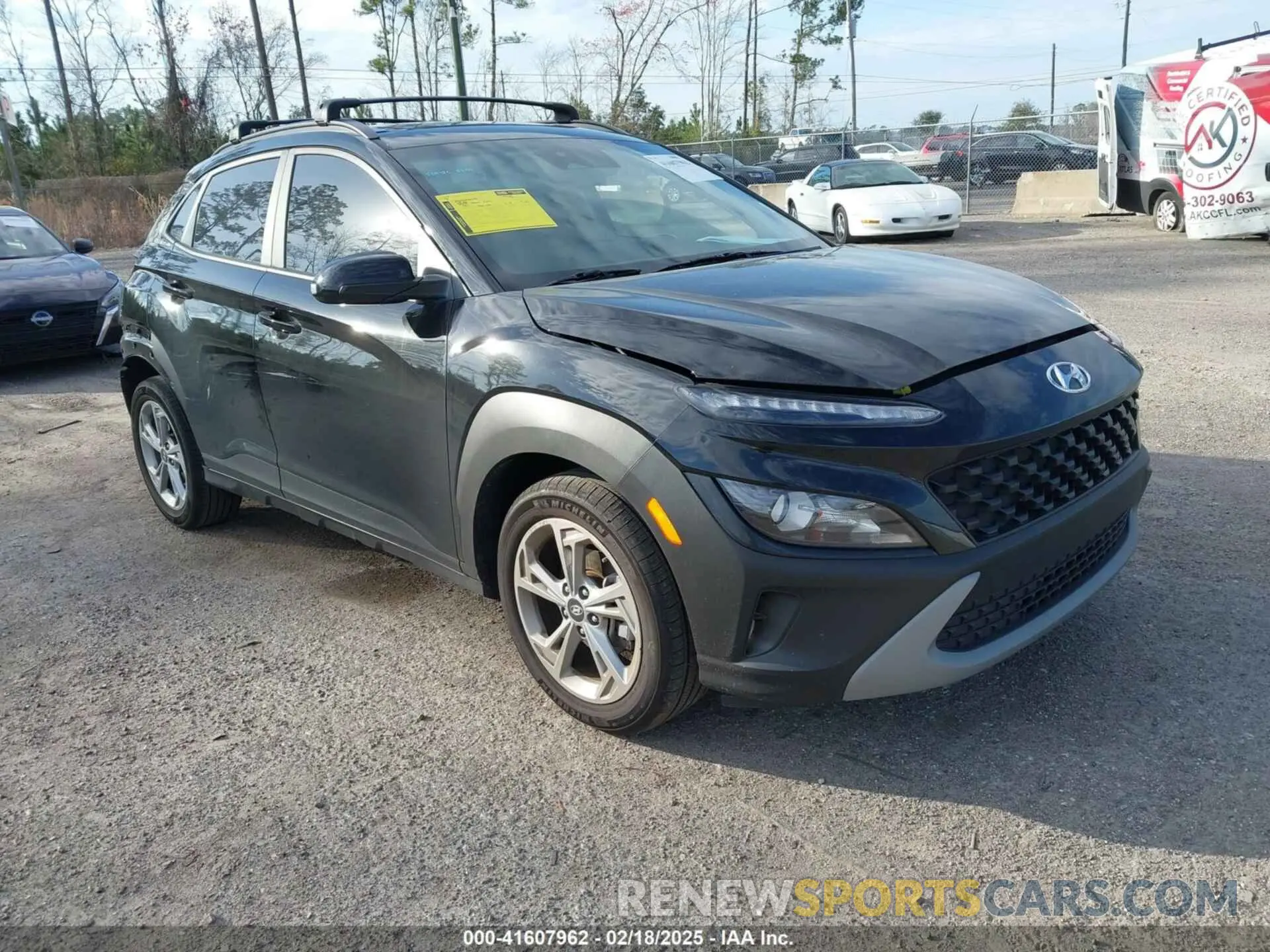 1 Photograph of a damaged car KM8K32AB2PU001872 HYUNDAI KONA 2023