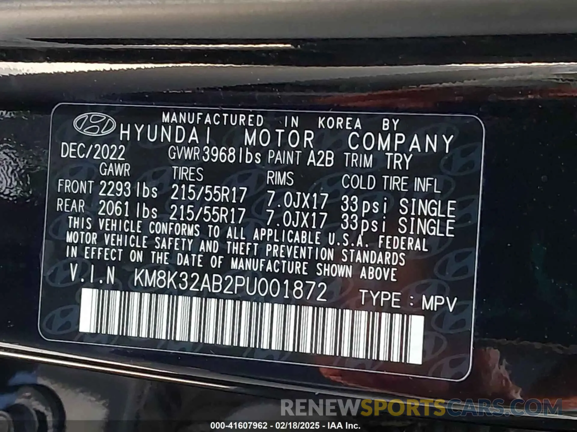 9 Photograph of a damaged car KM8K32AB2PU001872 HYUNDAI KONA 2023
