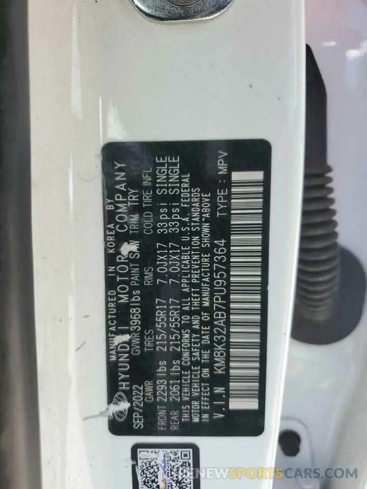 13 Photograph of a damaged car KM8K32AB7PU957364 HYUNDAI KONA 2023