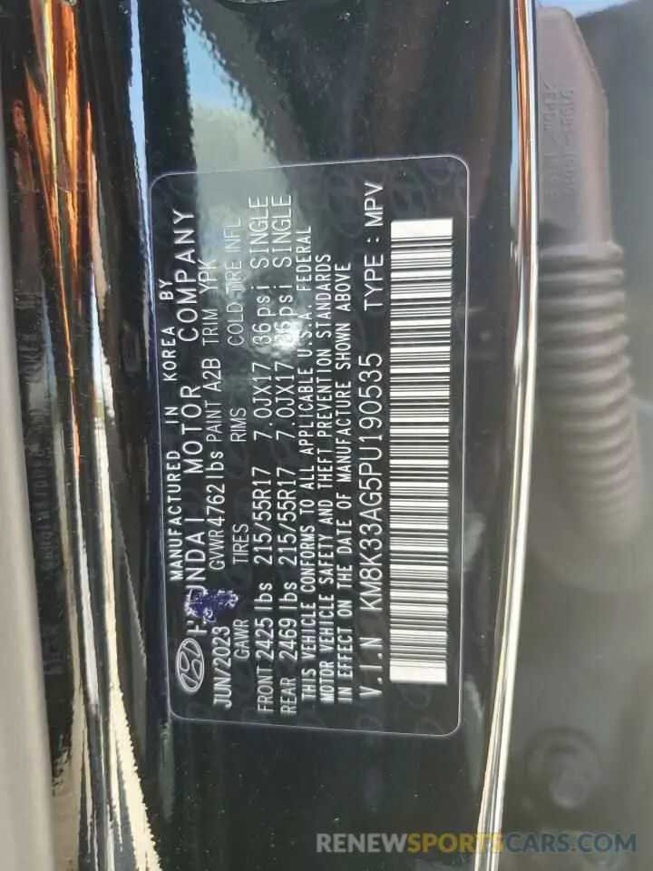 13 Photograph of a damaged car KM8K33AG5PU190535 HYUNDAI KONA 2023