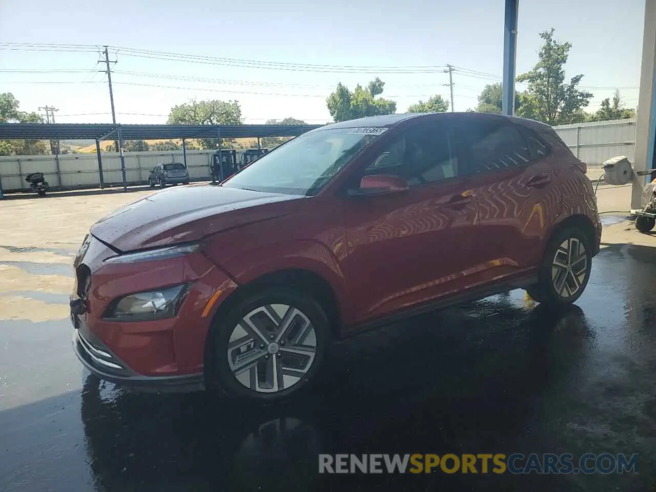 1 Photograph of a damaged car KM8K33AGXPU186867 HYUNDAI KONA 2023