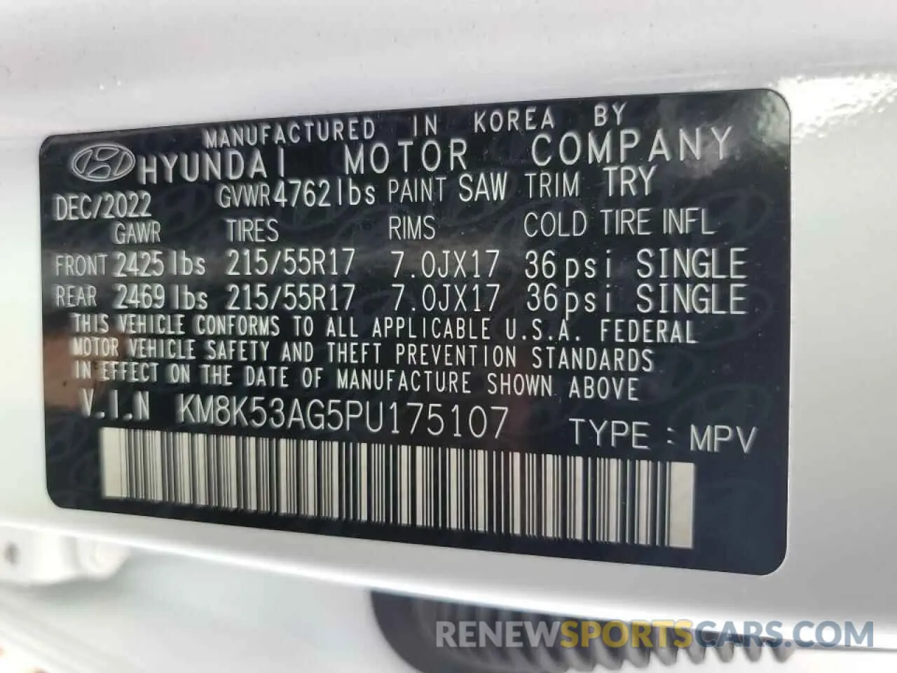 13 Photograph of a damaged car KM8K53AG5PU175107 HYUNDAI KONA 2023