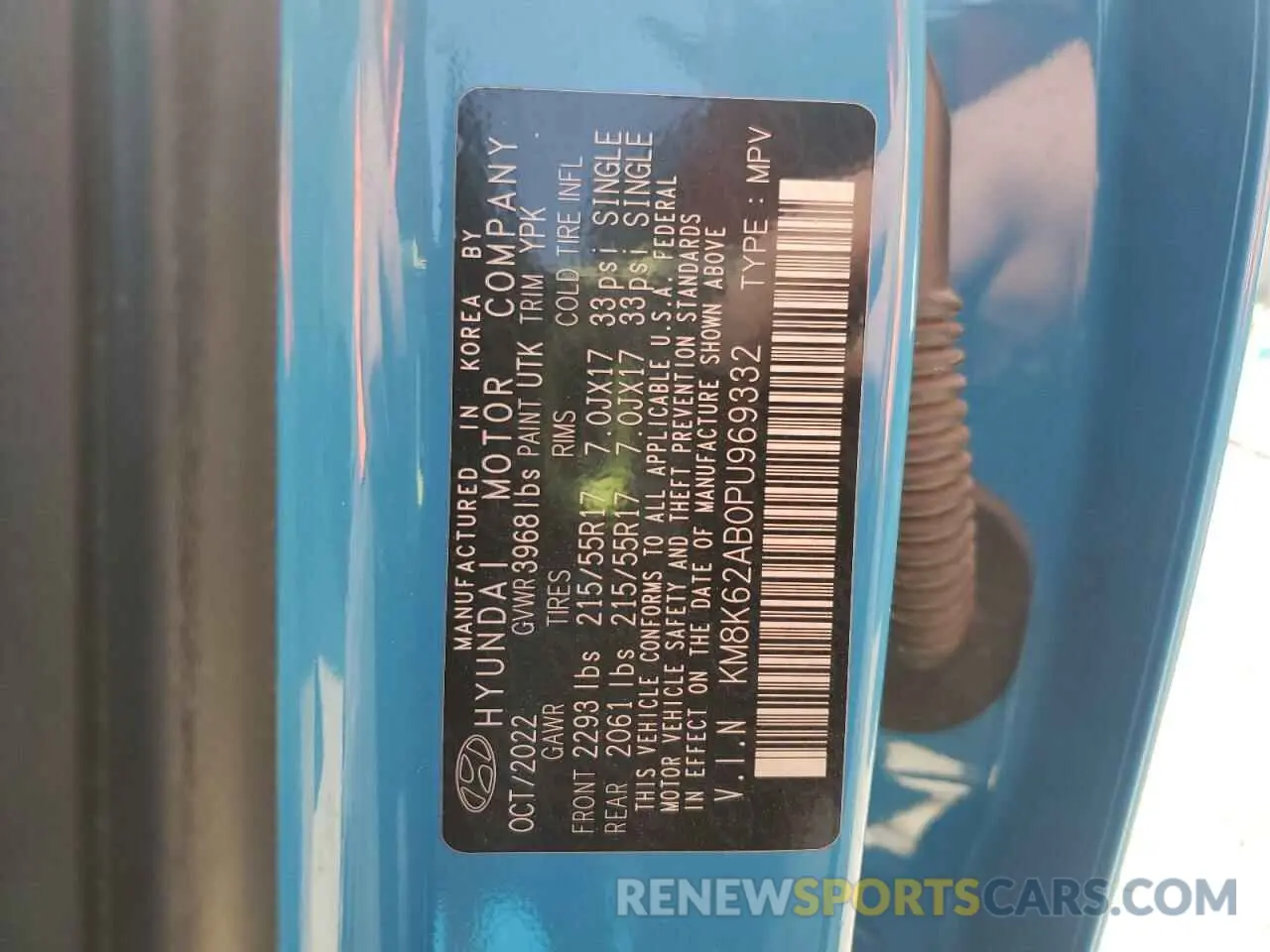 13 Photograph of a damaged car KM8K62AB0PU969332 HYUNDAI KONA 2023