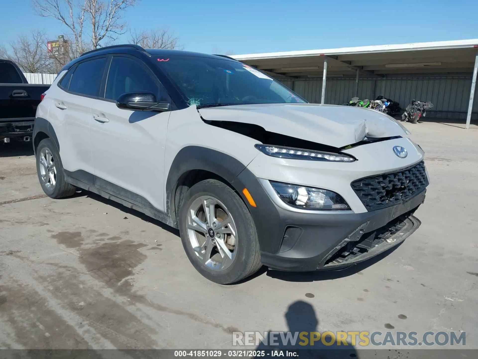 1 Photograph of a damaged car KM8K62AB5PU008497 HYUNDAI KONA 2023