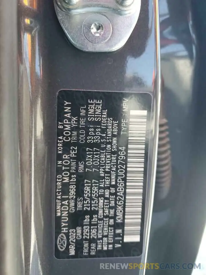 14 Photograph of a damaged car KM8K62AB6PU027964 HYUNDAI KONA 2023