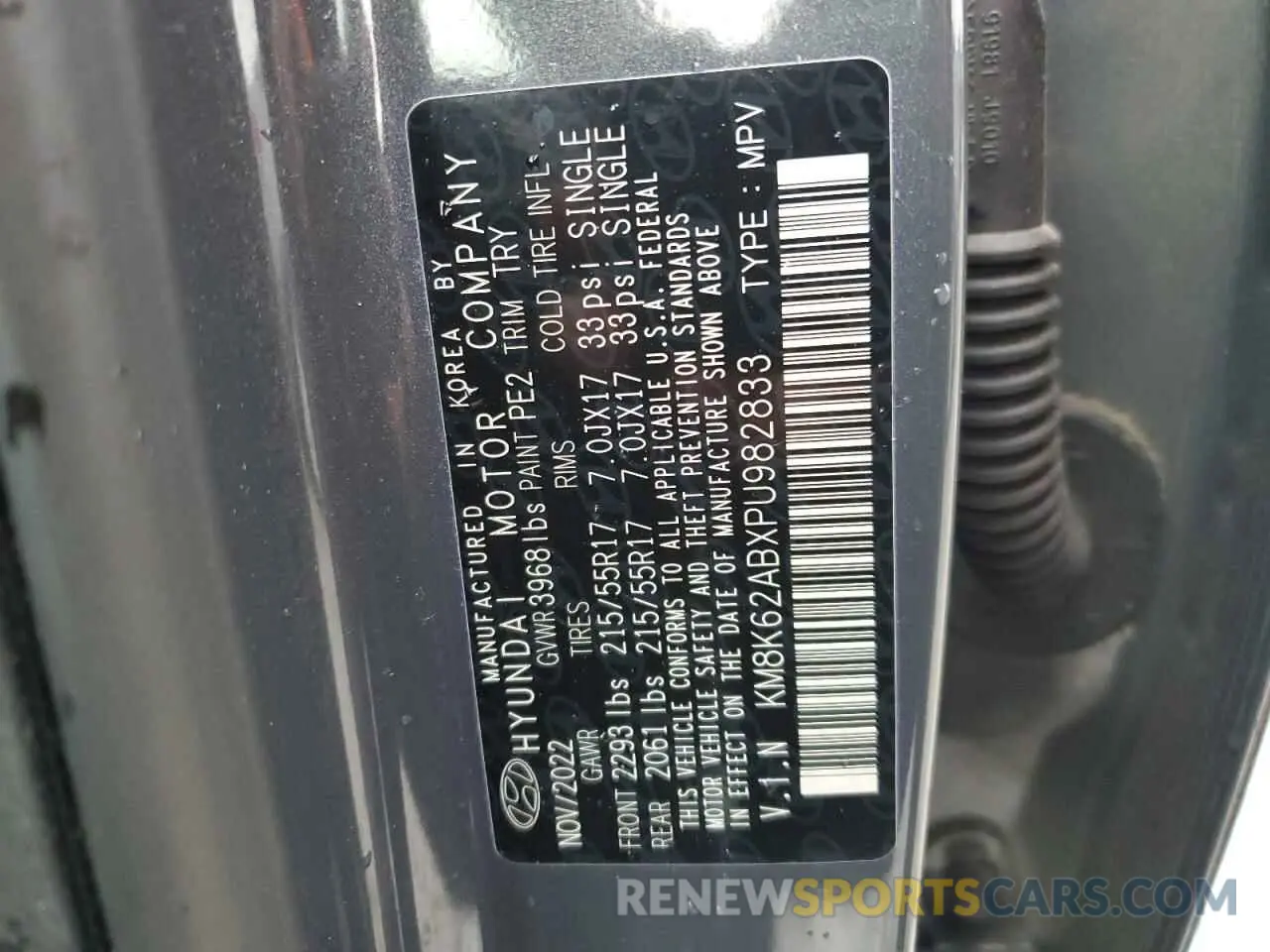 12 Photograph of a damaged car KM8K62ABXPU982833 HYUNDAI KONA 2023
