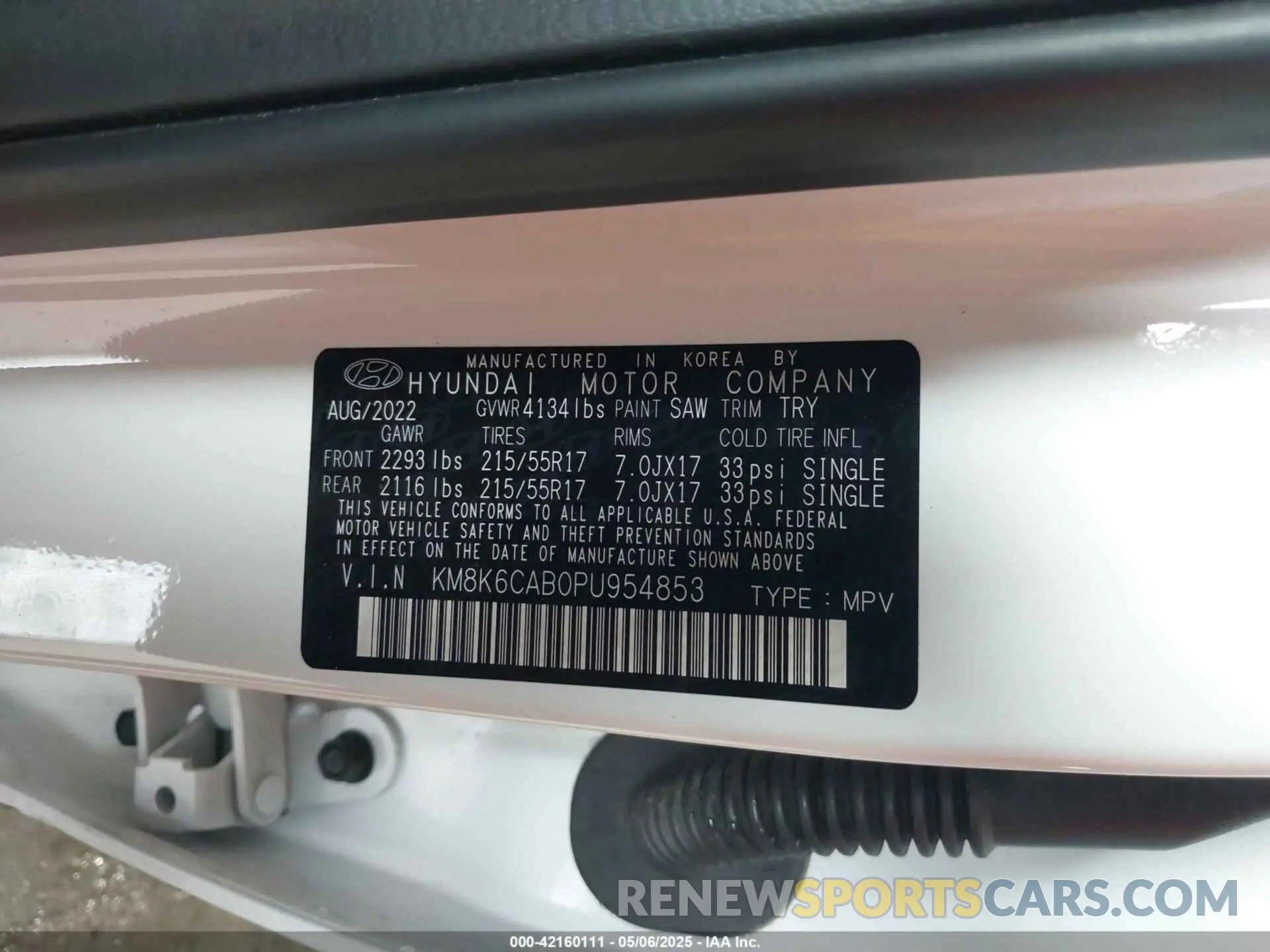 9 Photograph of a damaged car KM8K6CAB0PU954853 HYUNDAI KONA 2023