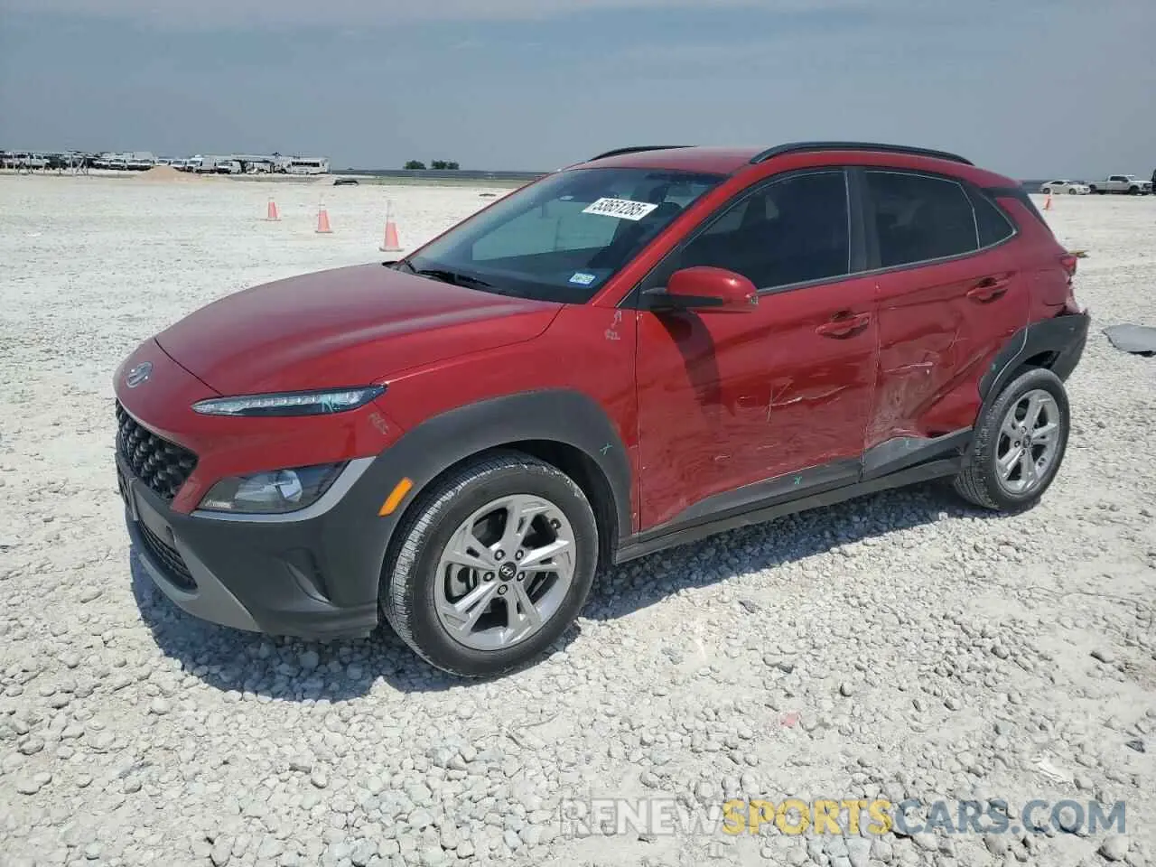 1 Photograph of a damaged car KM8K6CAB2PU933437 HYUNDAI KONA 2023